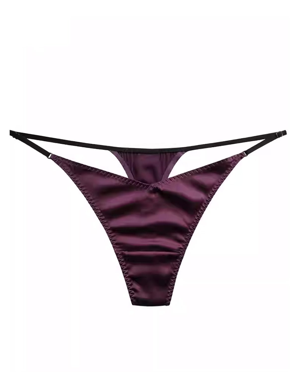 FEELITS SPA02 Mid-Rise Silk Thong Panties – Adjustable Waist & Minimal Luxury - FEELITS