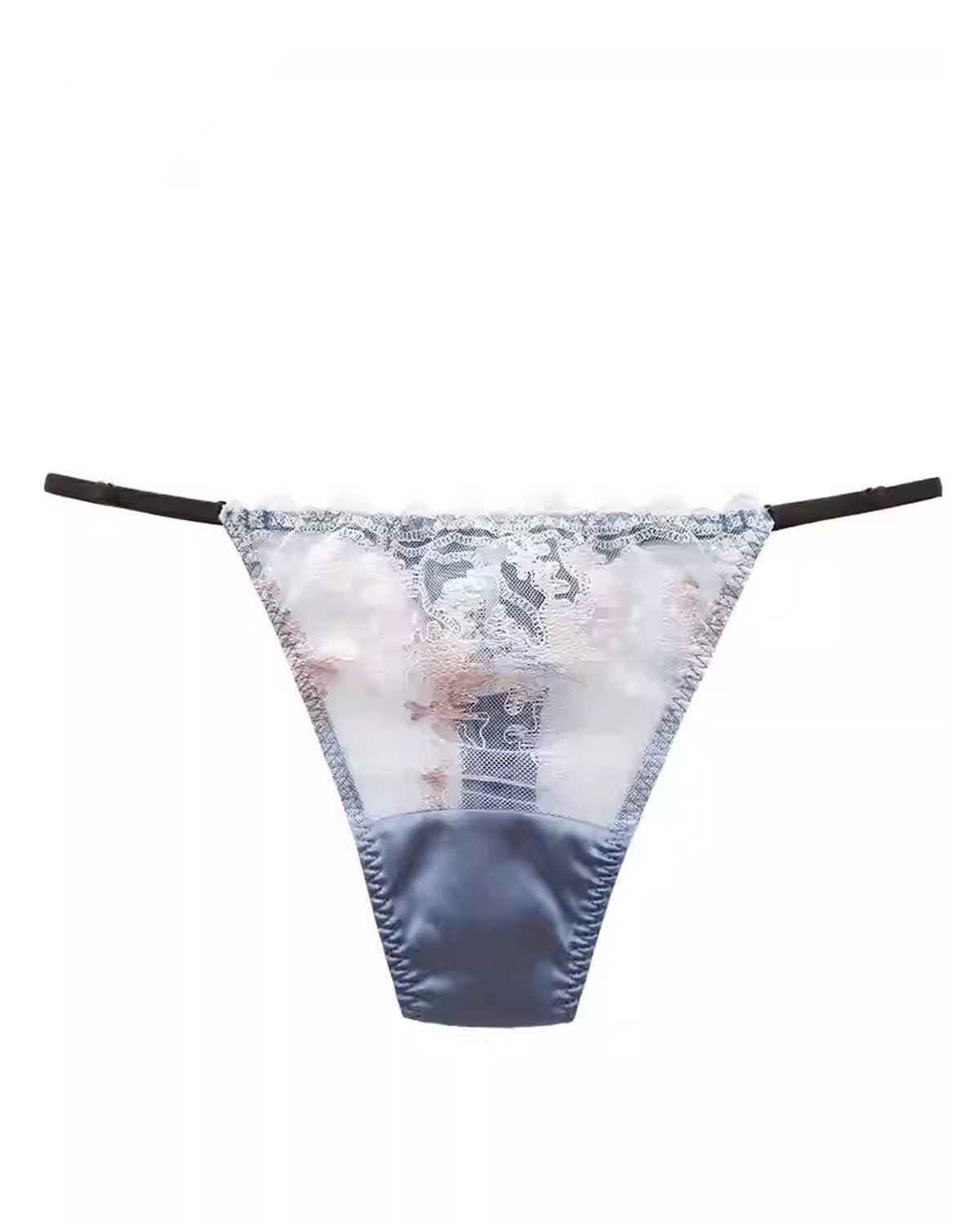 FEELITS SPA23 Sheer Lace T-Back Panties – 6A Mulberry Silk, Adjustable & No-Show - FEELITS