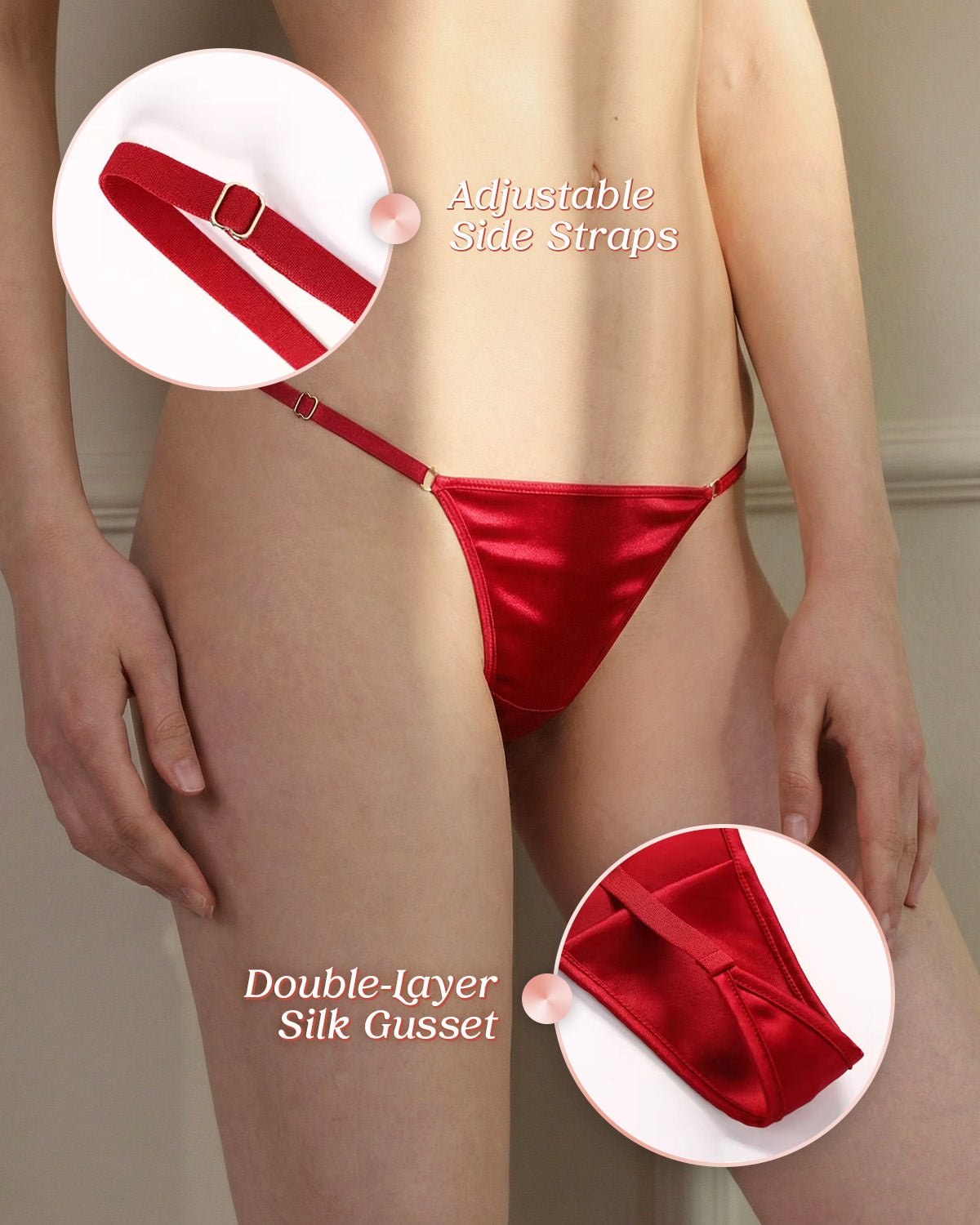 FEELITS TH10 Smooth Mid-Rise Silk T-Back Thong Panties – 100% 6A Mulberry Silk, No-Show & Breathable - FEELITS