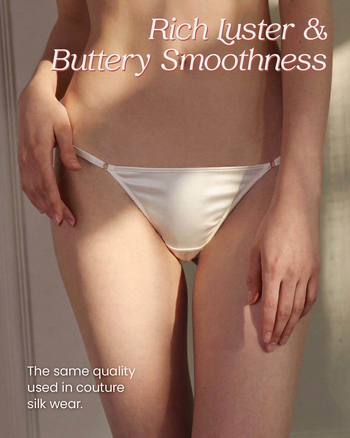 FEELITS TH10 Smooth Mid-Rise Silk T-Back Thong Panties – 100% 6A Mulberry Silk, No-Show & Breathable - FEELITS