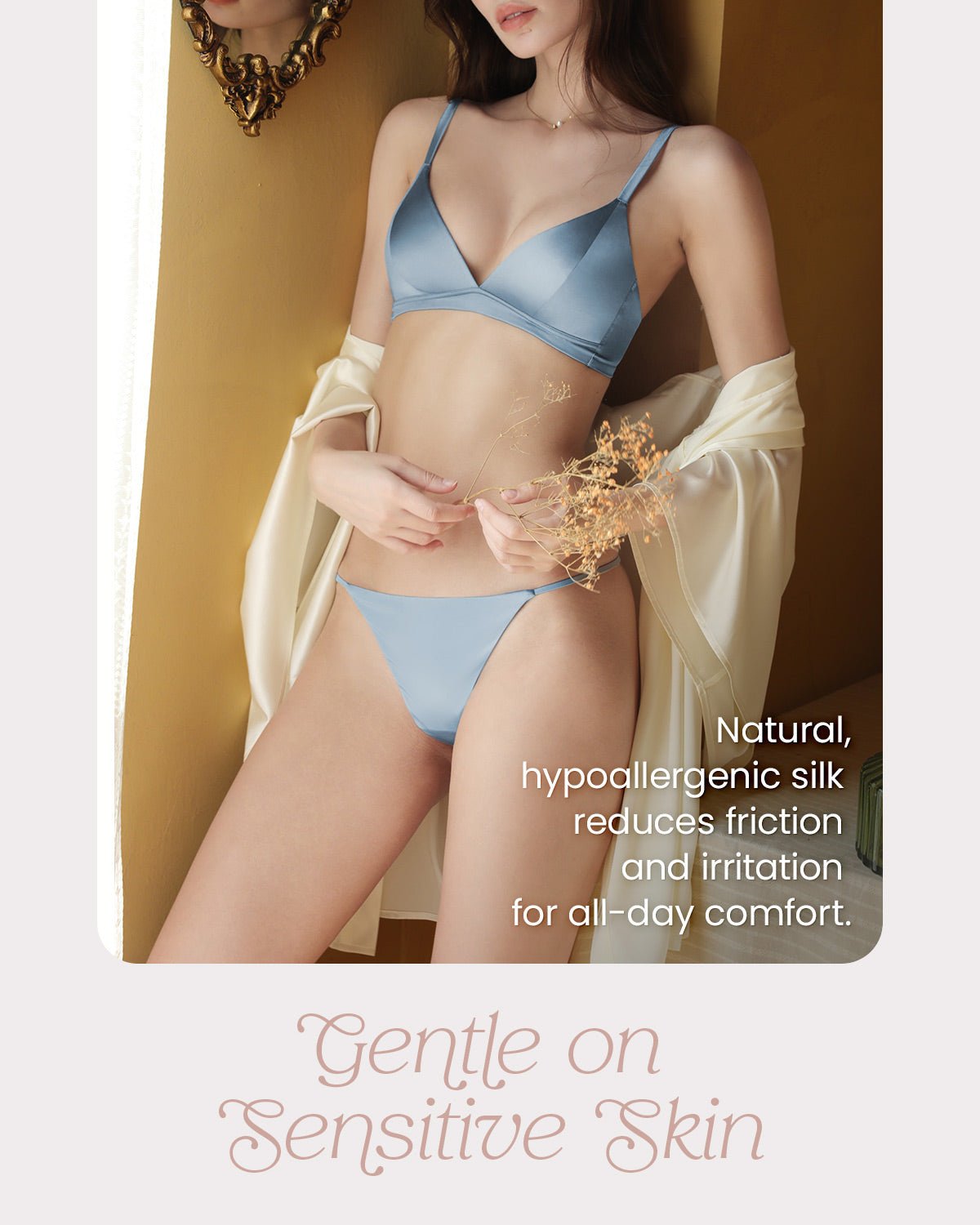 FEELITS TH06 Silk T-Back Thong Panties – 100% Mulberry Silk, Smooth & Breathable - FEELITS