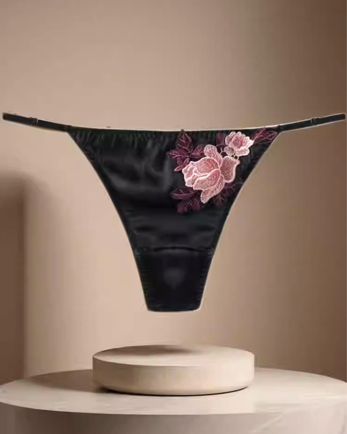 FEELITS SPA05 Women’s Low-Rise Embroidered Lace Silk G-String – Seamless, Breathable & Quick-Dry - FEELITS