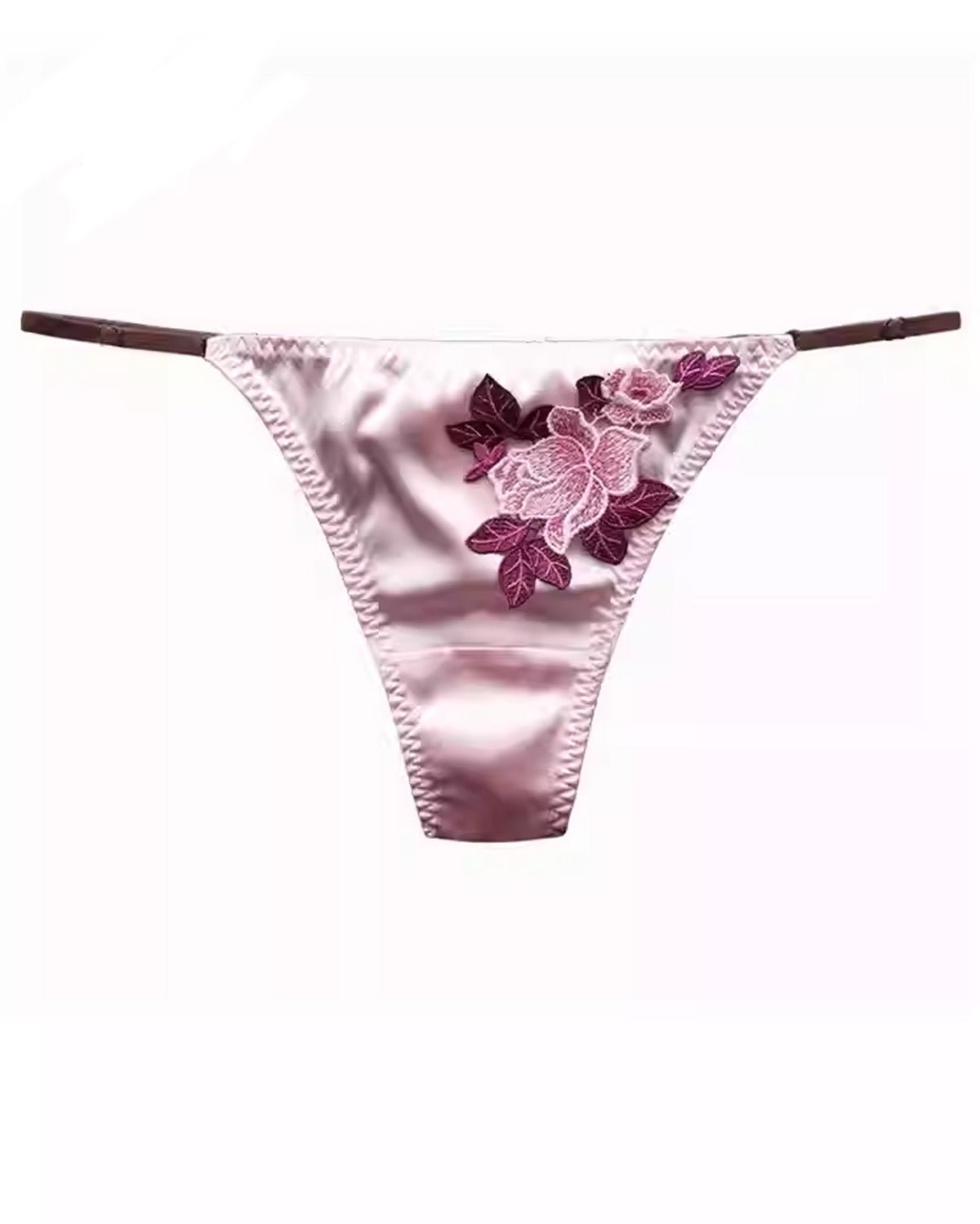 FEELITS SPA05 Women’s Low-Rise Embroidered Lace Silk G-String – Seamless, Breathable & Quick-Dry - FEELITS