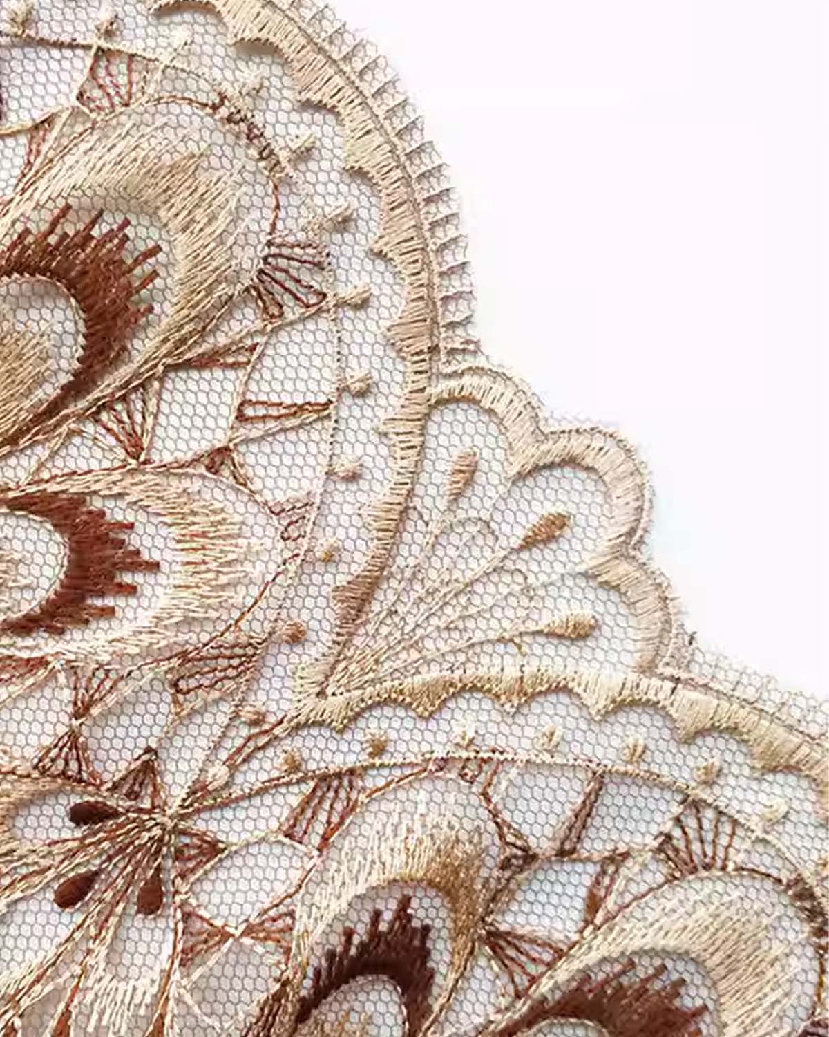 FEELITS SPA06 Embroidered Lace G-String Thong – Low-Rise, Sheer & Elegant Silk Feel - FEELITS