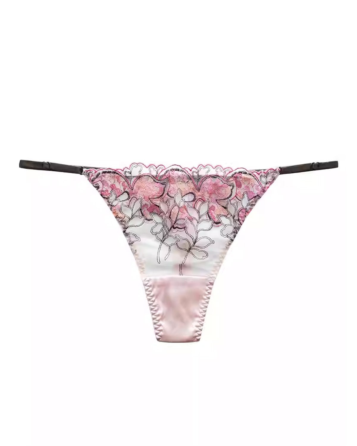 FEELITS SPA03 Sheer Lace G-String Thong – Adjustable Straps, Low-Rise & Silk Comfort - FEELITS