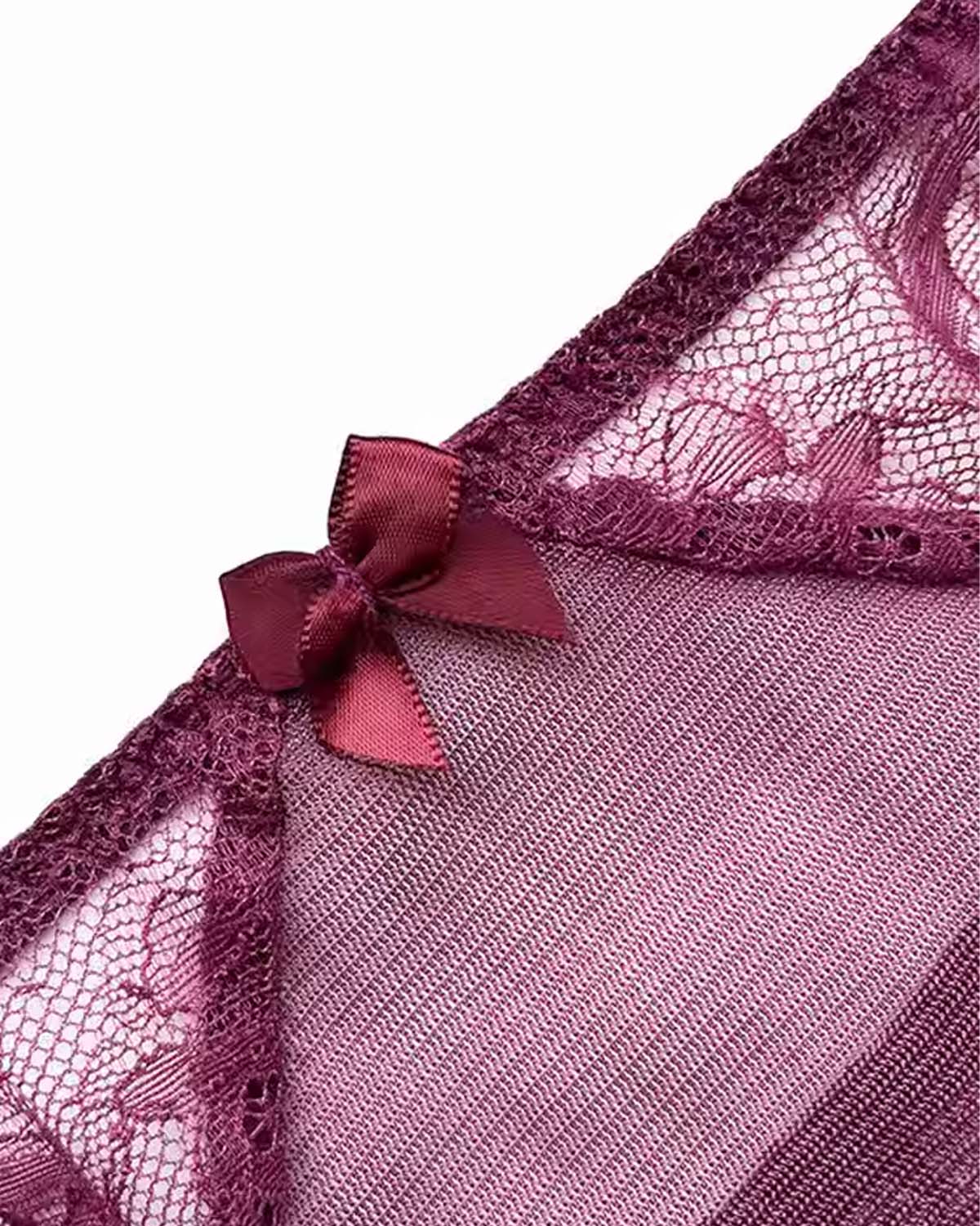 FEELITS SPA59 Mulberry Silk Lace Brief Panties – Seamless, Sheer & No-Show Underwear - FEELITS