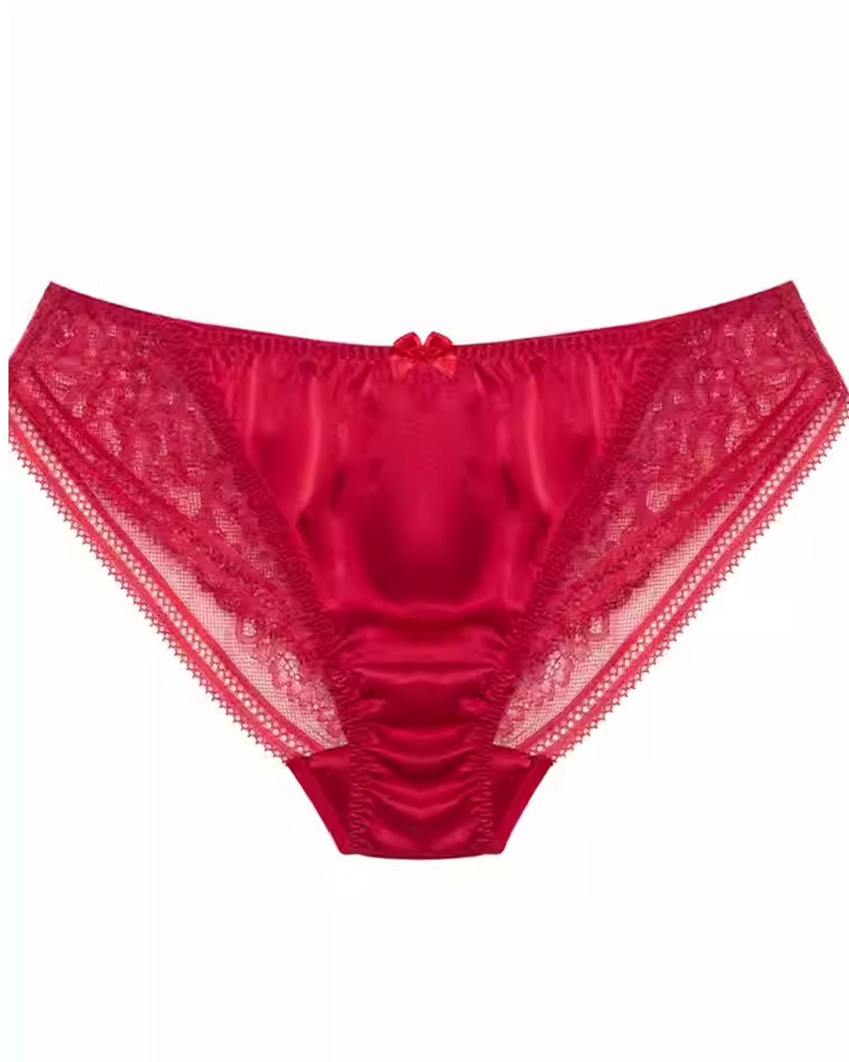 FEELITS SPA37 Mulberry Silk Seamless Bikini Panties with Bow Detail – Low-Rise & Sheer Lace - FEELITS