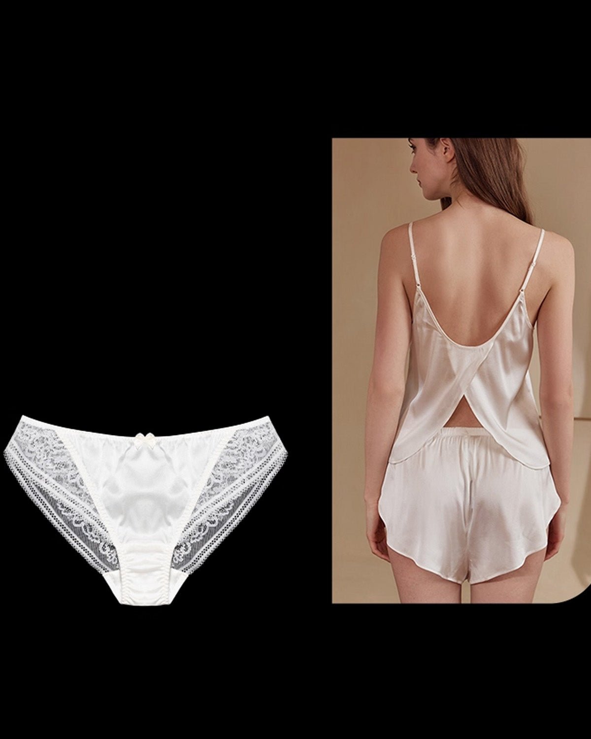 FEELITS SPA37 Mulberry Silk Seamless Bikini Panties with Bow Detail – Low-Rise & Sheer Lace - FEELITS