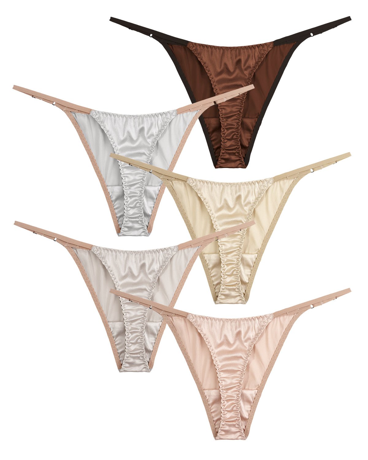 FEELITS TH01 Silk V-Front G-String Panties – 100% Mulberry Silk, Adjustable Ties - FEELITS