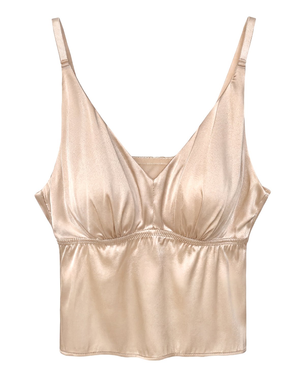 FEELITS TK02 22 Momme Mulberry Silk Cami Crop Top – Adjustable Straps & Built - In Soft Pads - FEELITS