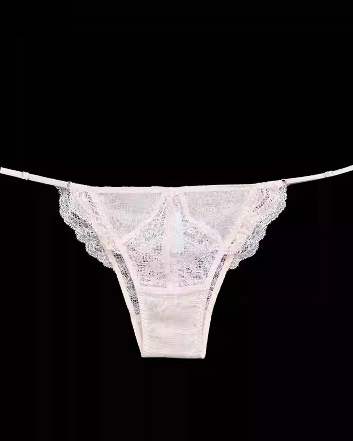 FEELITS SPA65 Mulberry Silk Sheer Mesh Lace Bikini Panties – Low-Rise, Seamless & No-Show Fit - FEELITS