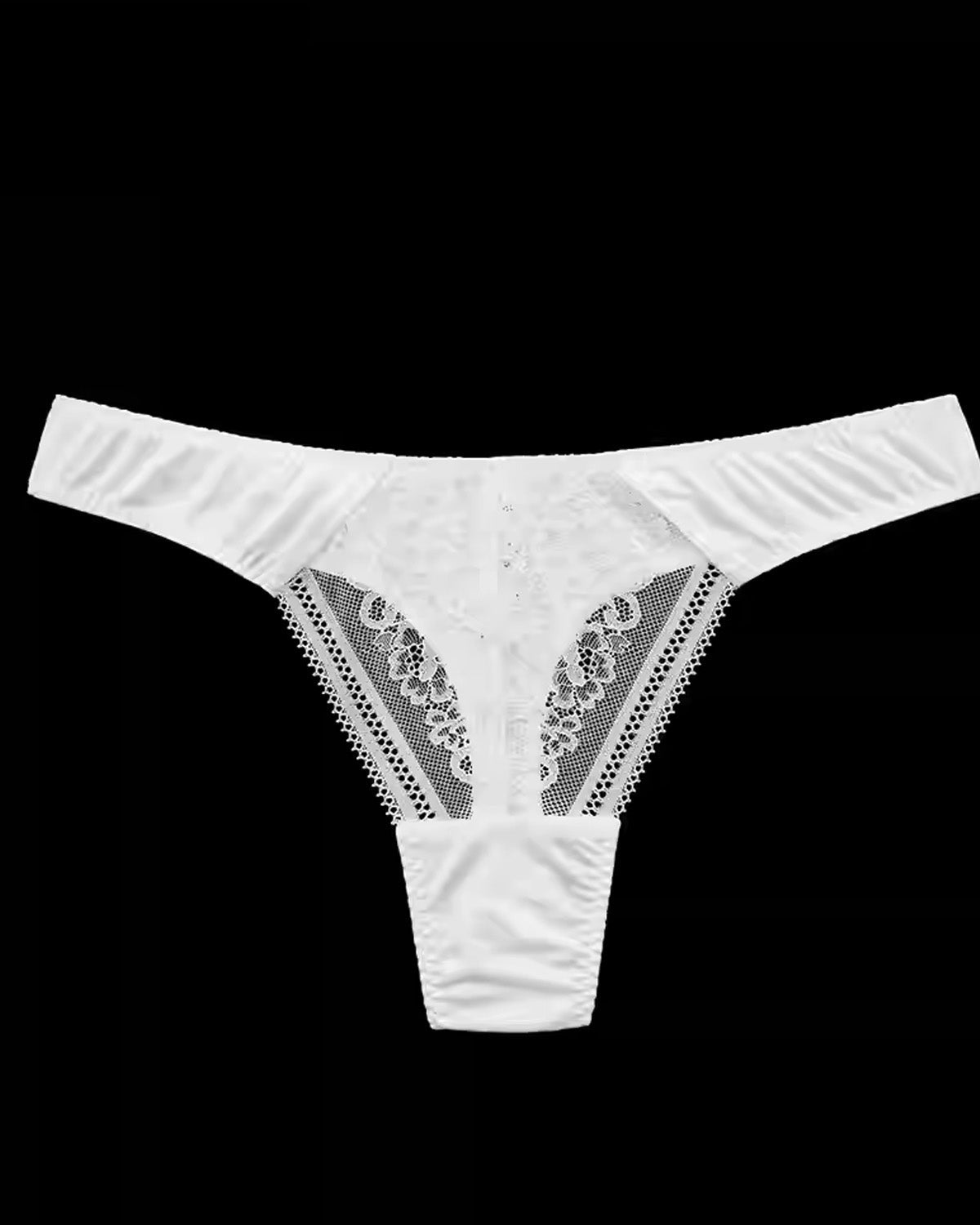 FEELITS SPA74 Low-Rise Silk Lace T-Back Thong – 100% Mulberry Silk, No-Show & Breathable - FEELITS
