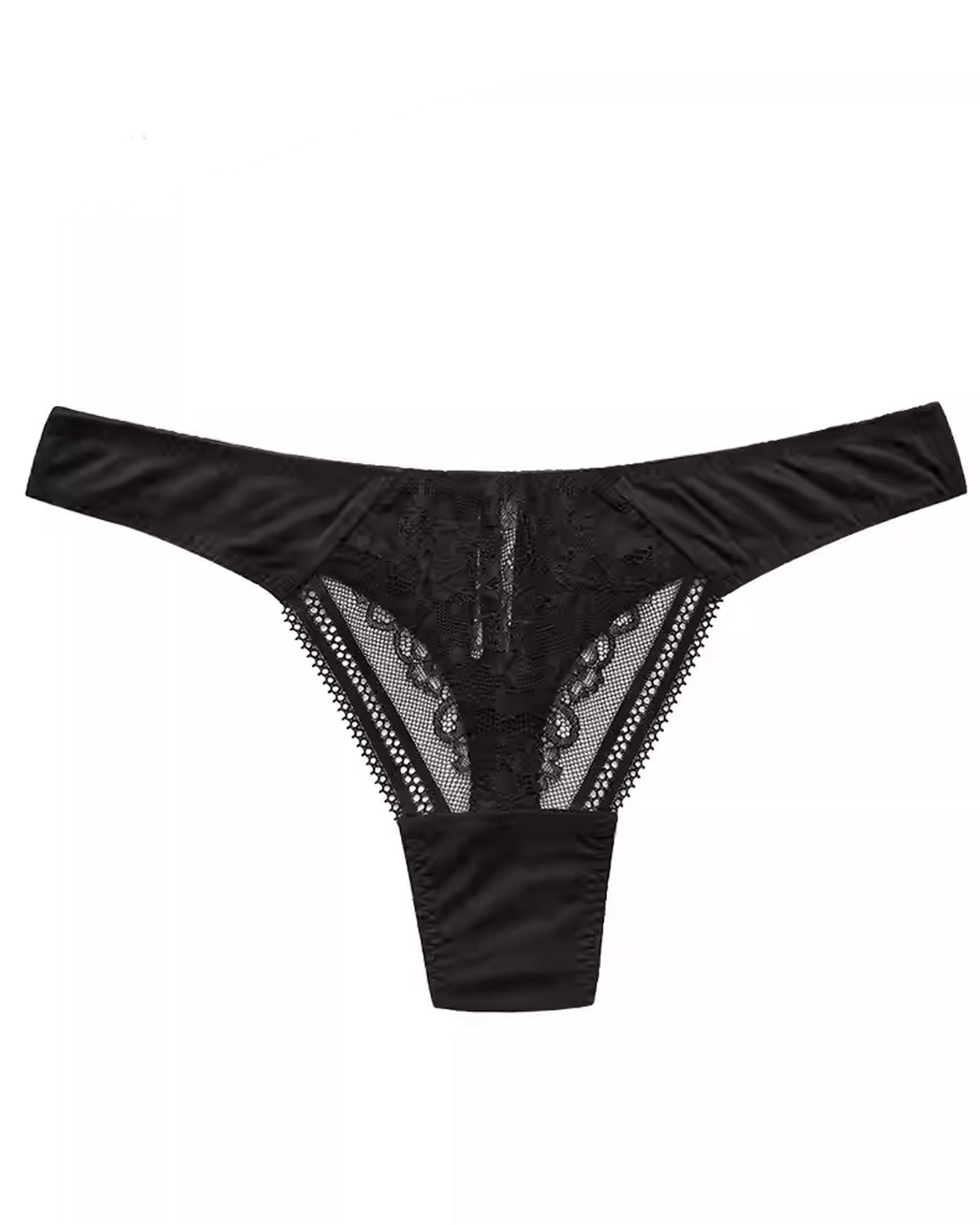 FEELITS SPA74 Low-Rise Silk Lace T-Back Thong – 100% Mulberry Silk, No-Show & Breathable - FEELITS