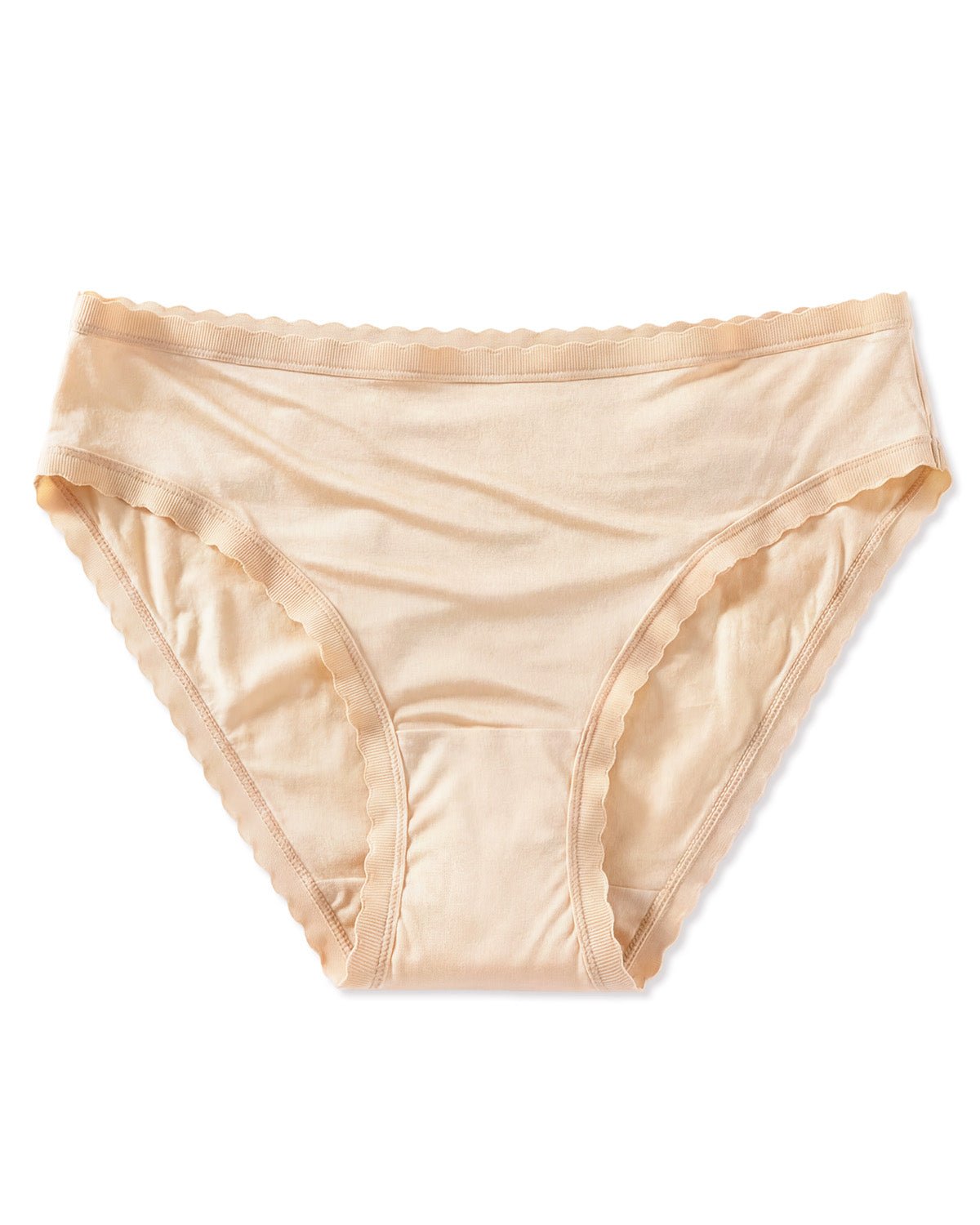 FEELITS KN27 Mulberry Silk Scalloped-Edge Bikini Panties – Ultra-Soft, Breathable & Quick-Dry - FEELITS