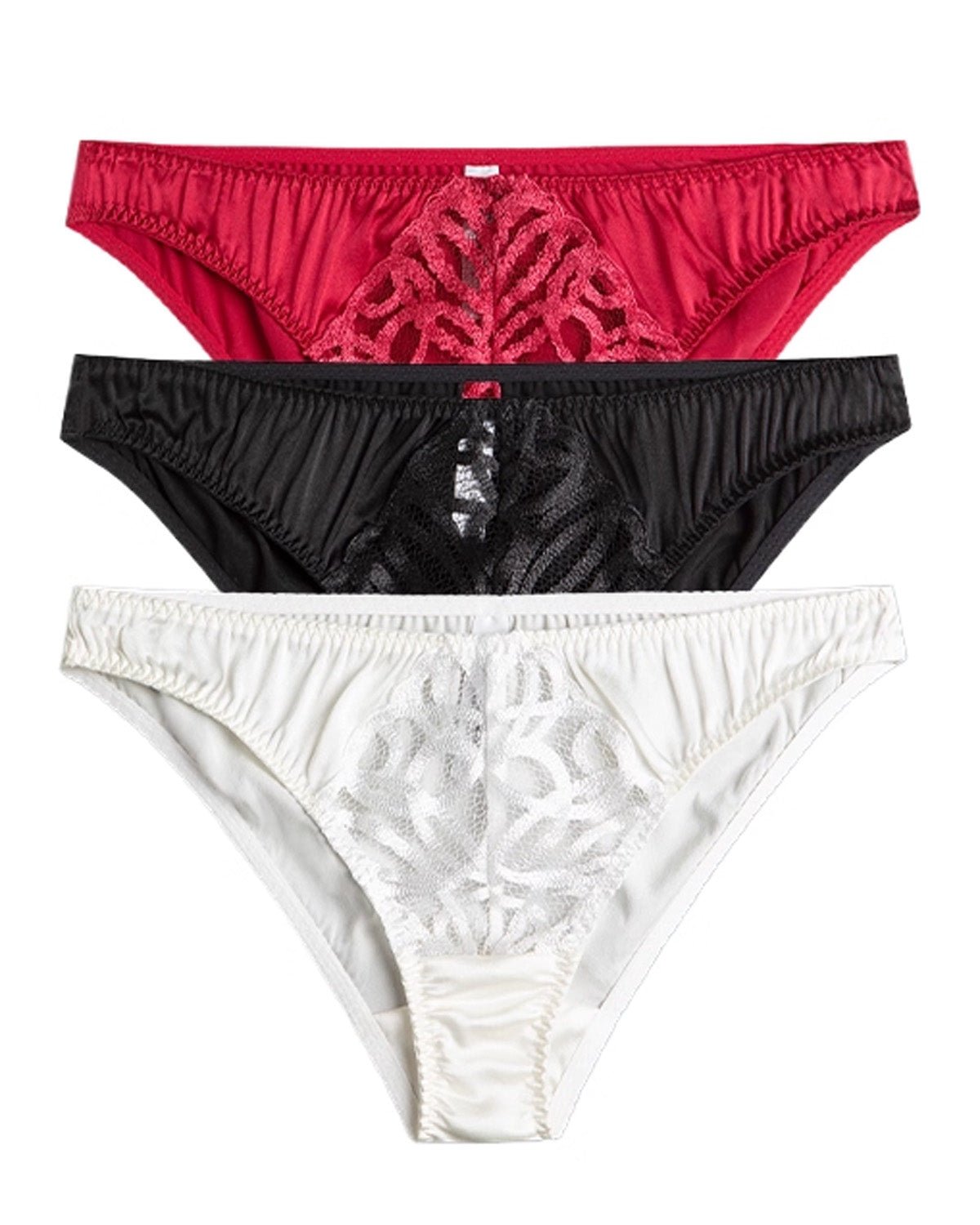 FEELITS SPA79 Mulberry Silk Sheer Hollow Lace Brief Panties – Low-Rise, Seamless & No-Show Fit - FEELITS