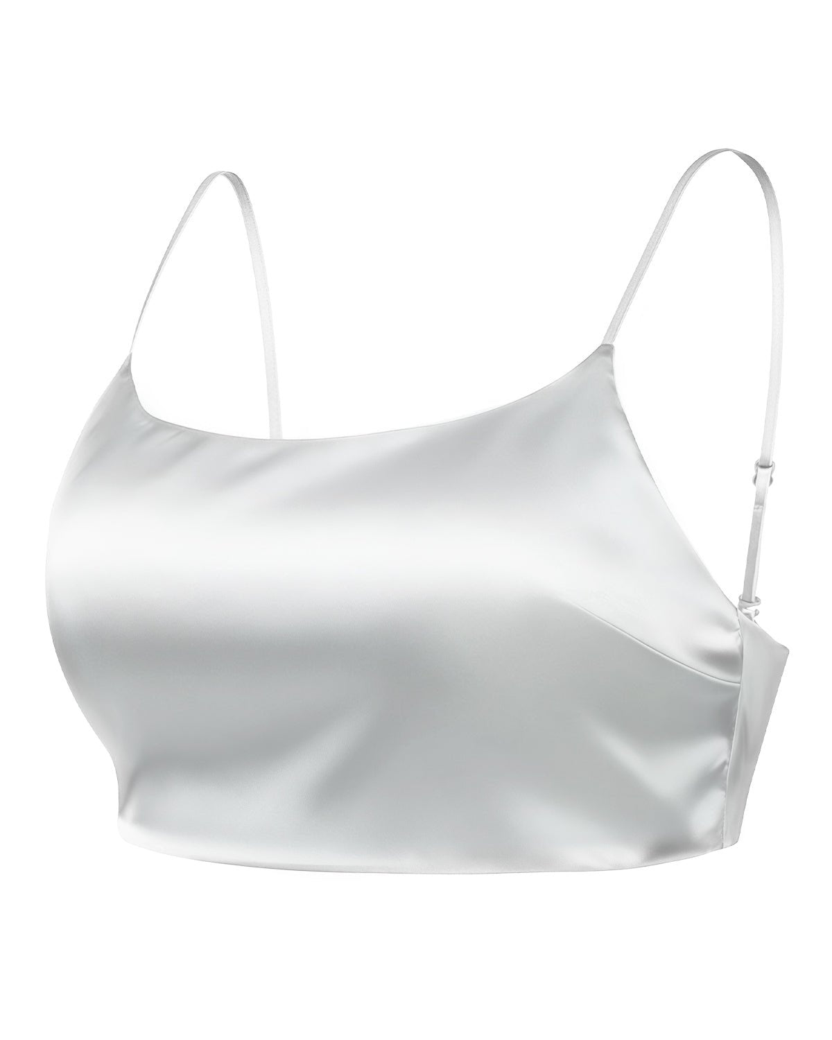 FEELITS BRA05 22 Momme Mulberry Silk Cami Crop Top – Adjustable Spaghetti Straps & Built-In Pads - FEELITS