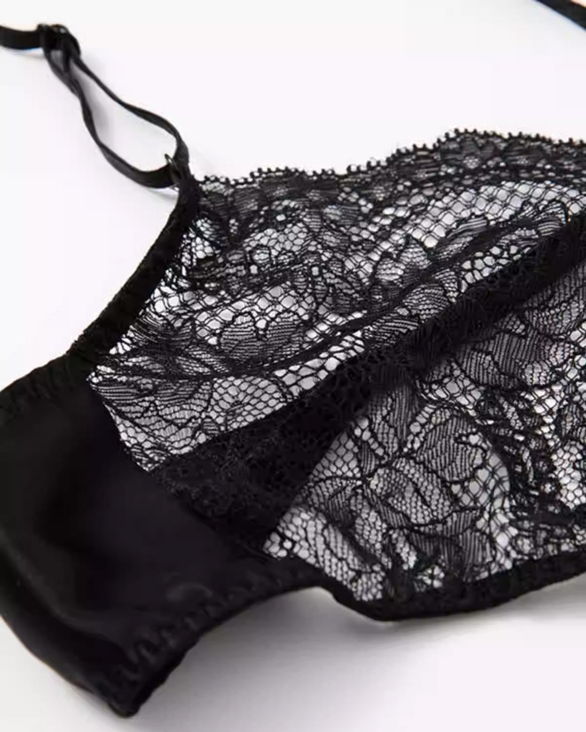FEELITS SPA58 Mulberry Silk Adjustable Lace-Strap Thong – Low-Rise, Sheer Hollow-Out & No-Show Fit - FEELITS