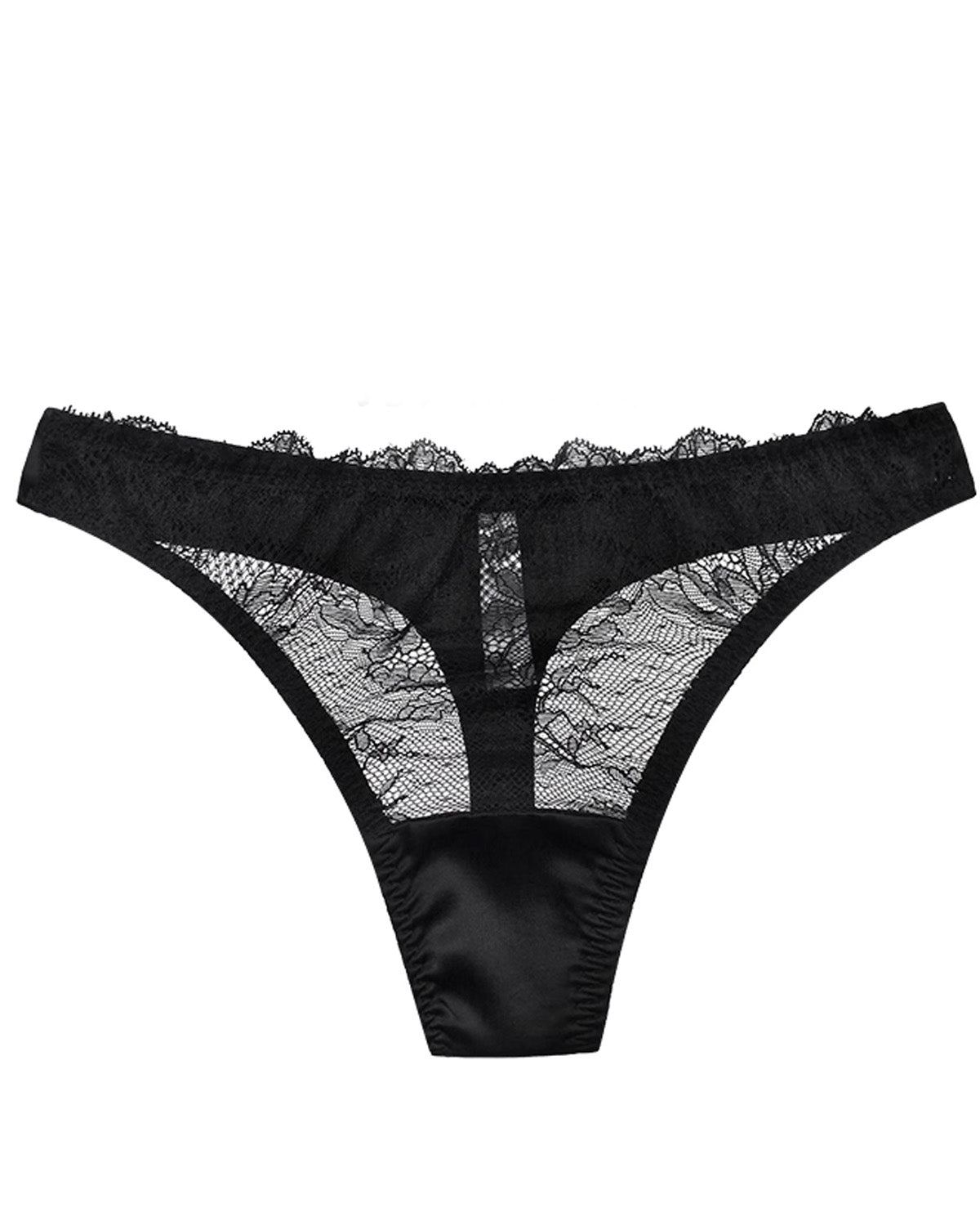 FEELITS SPA73 Mulberry Silk Sheer Hollow-Out Thong – Low-Rise, No-Show & Sexy Underwear - FEELITS
