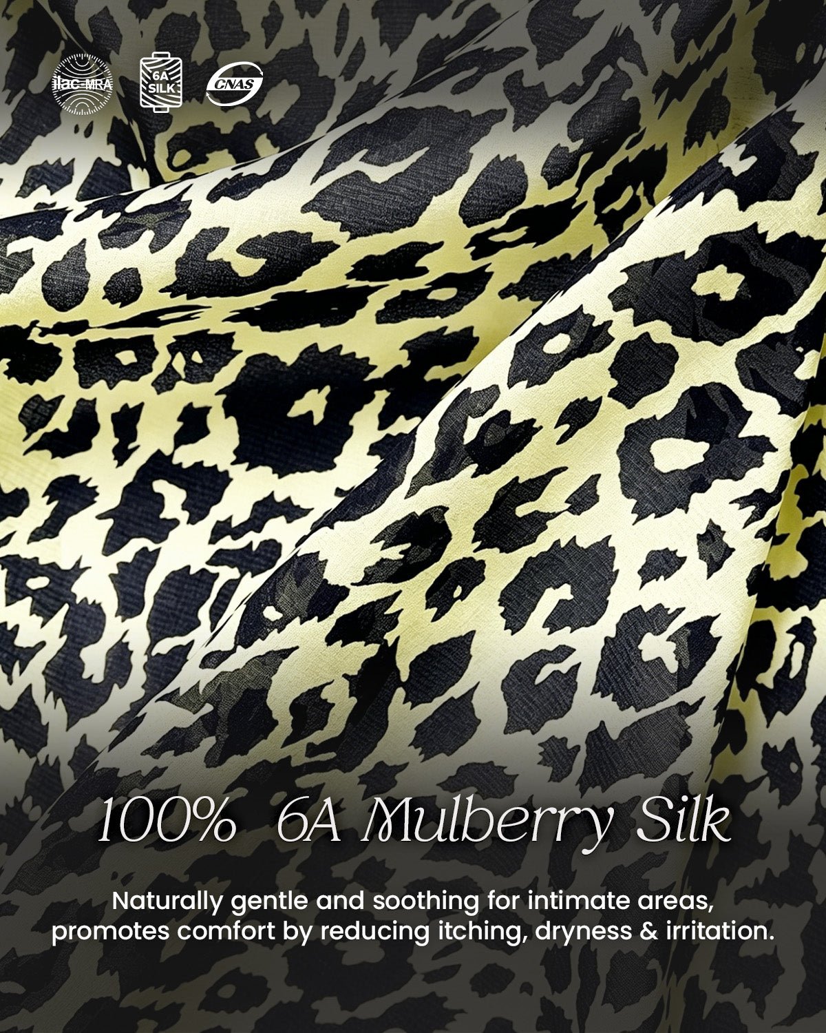 FEELITS YF03 Leopard Print Silk G-String Panties - 100% Mulberry Silk, T-Back Fit - FEELITS