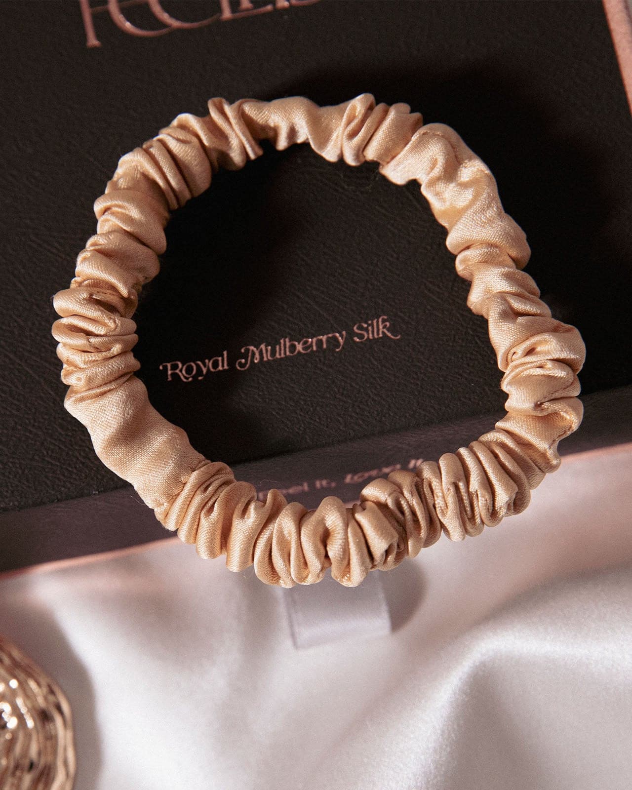 FEELITS 100% Royal Mulberry Silk. Natural Care Skinny Hair Scrunchies- Trio Set - FEELITS