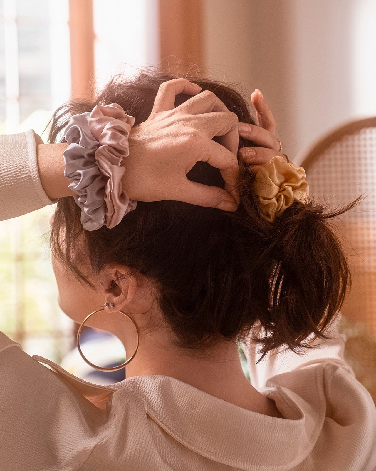 FEELITS 100% Royal Mulberry Silk. Natural Care Hair Scrunchies- Trio Set - FEELITS