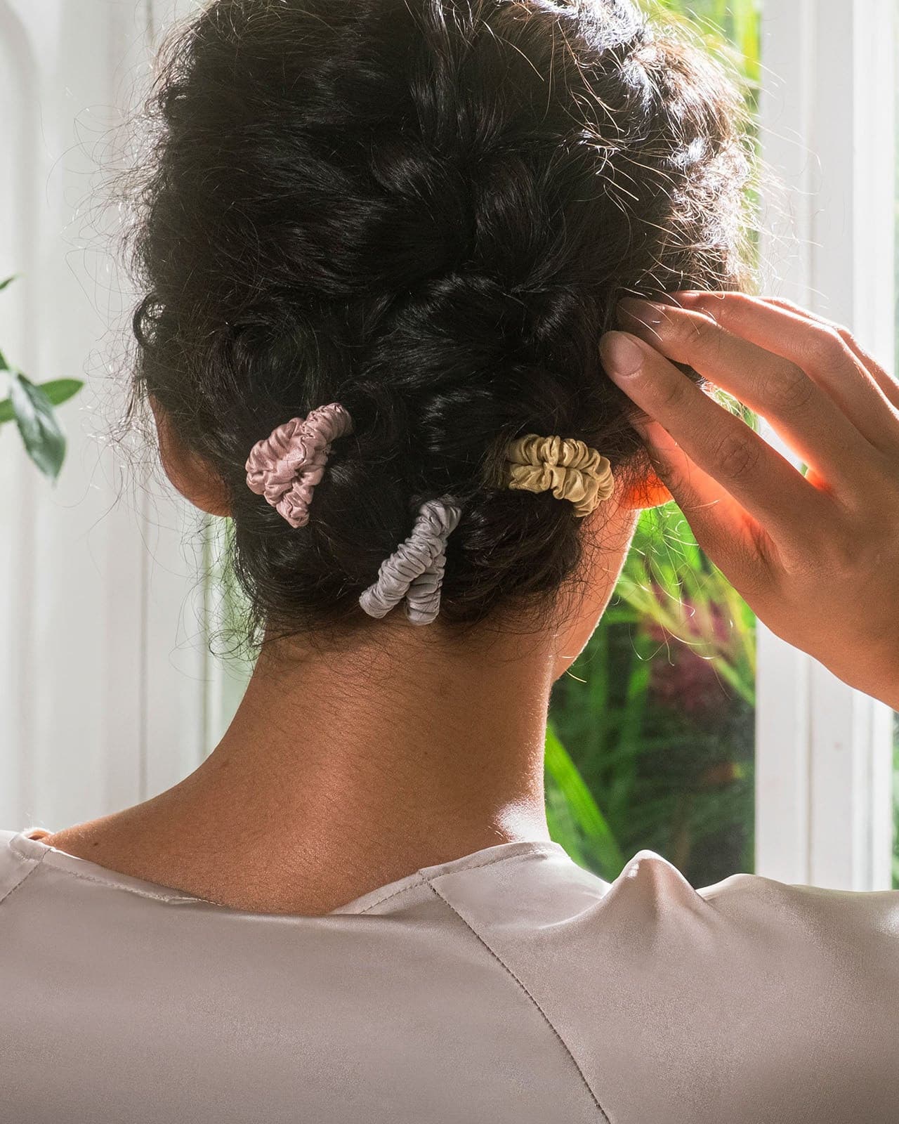 FEELITS 100% Royal Mulberry Silk. Natural Care Skinny Hair Scrunchies- Trio Set - FEELITS
