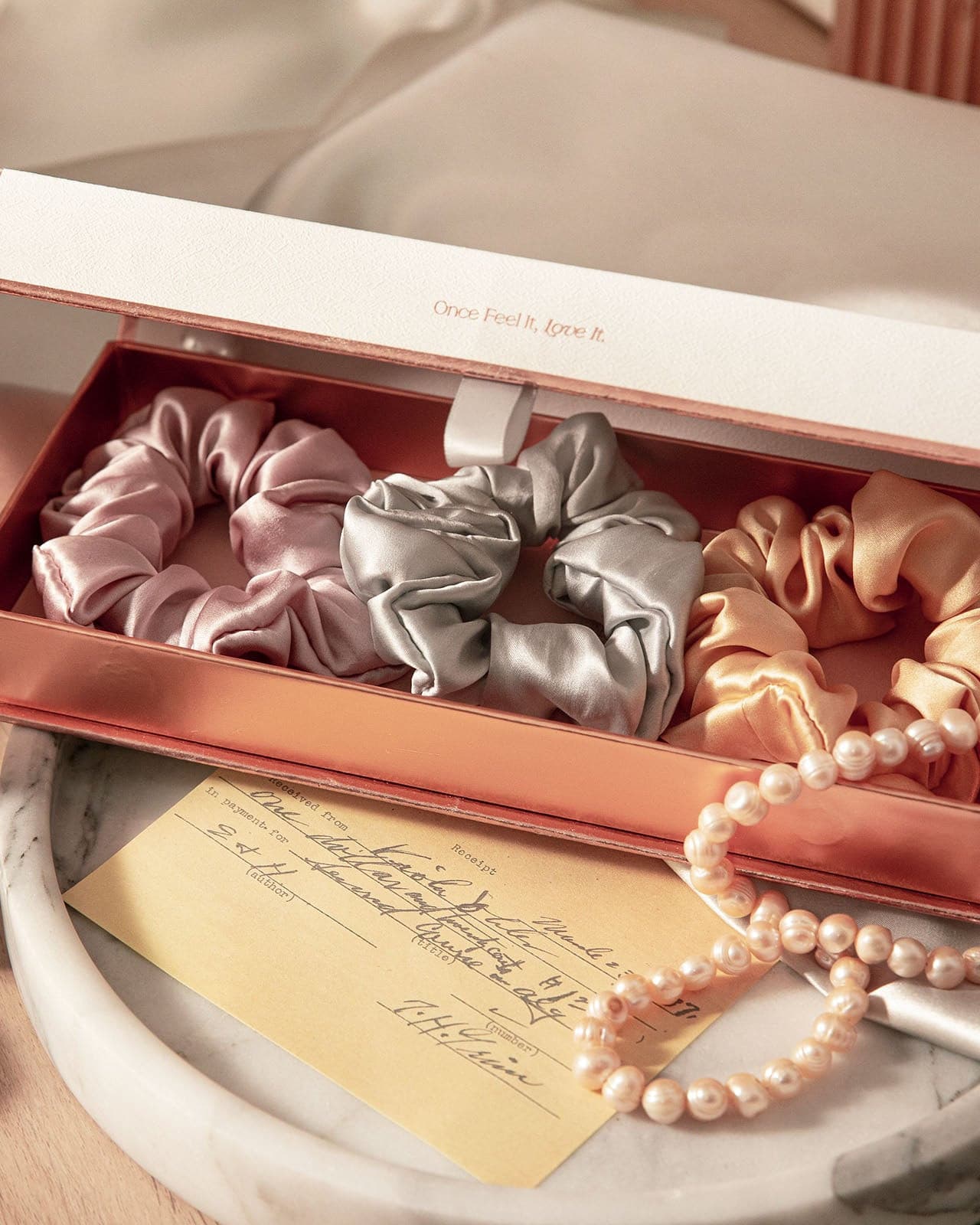 FEELITS 100% Royal Mulberry Silk. Natural Care Hair Scrunchies- Trio Set - FEELITS