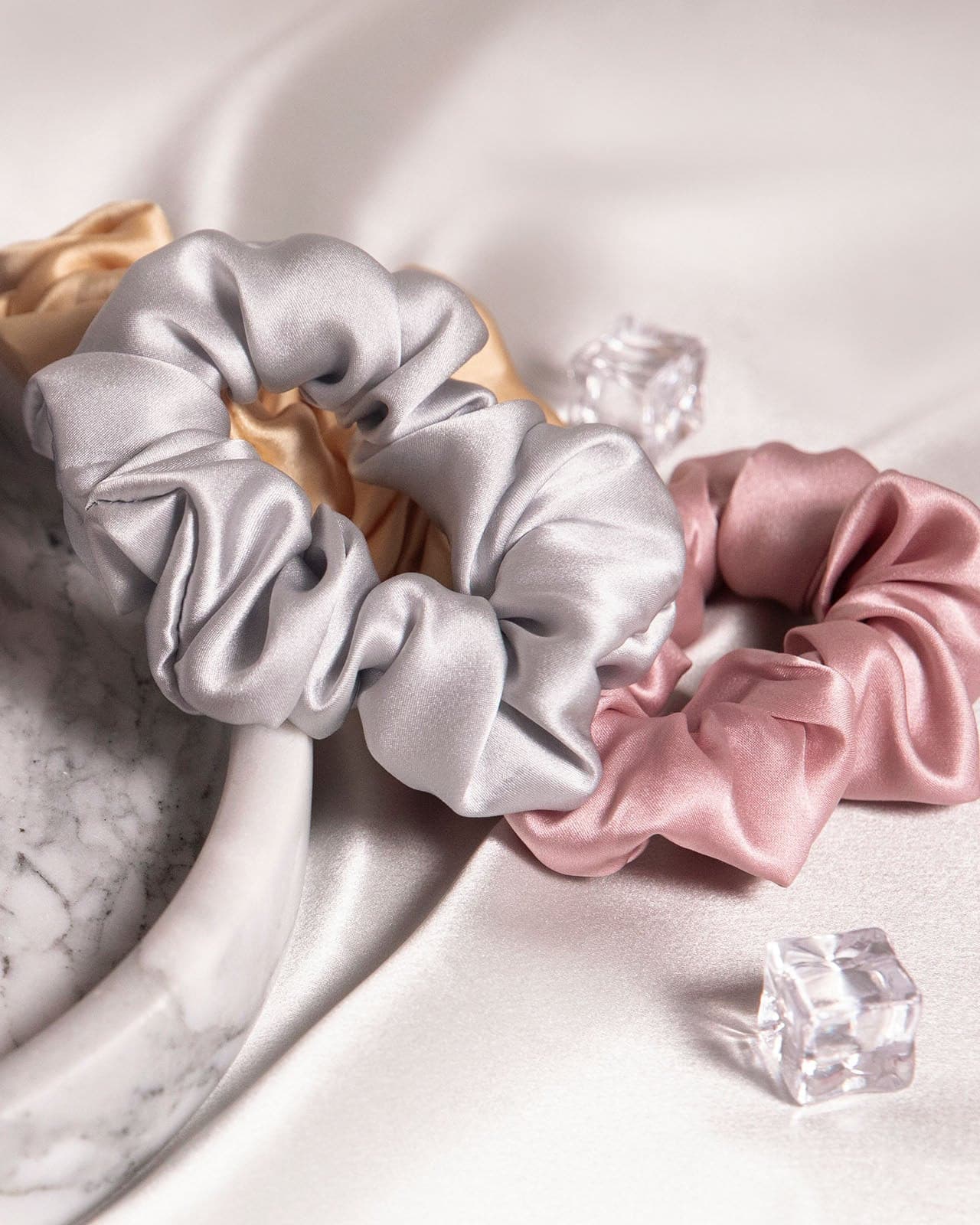 FEELITS 100% Royal Mulberry Silk. Natural Care Hair Scrunchies- Trio Set - FEELITS