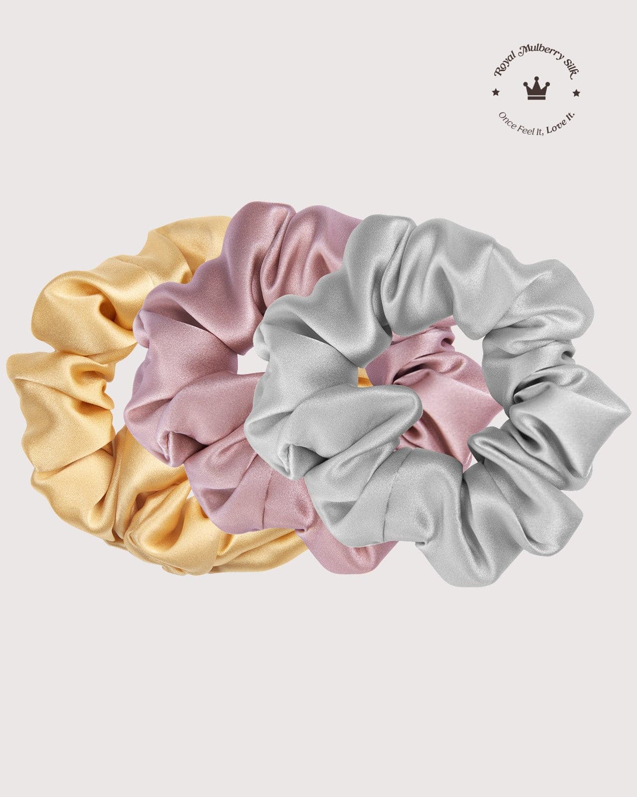 FEELITS 100% Royal Mulberry Silk. Natural Care Hair Scrunchies- Trio Set - FEELITS