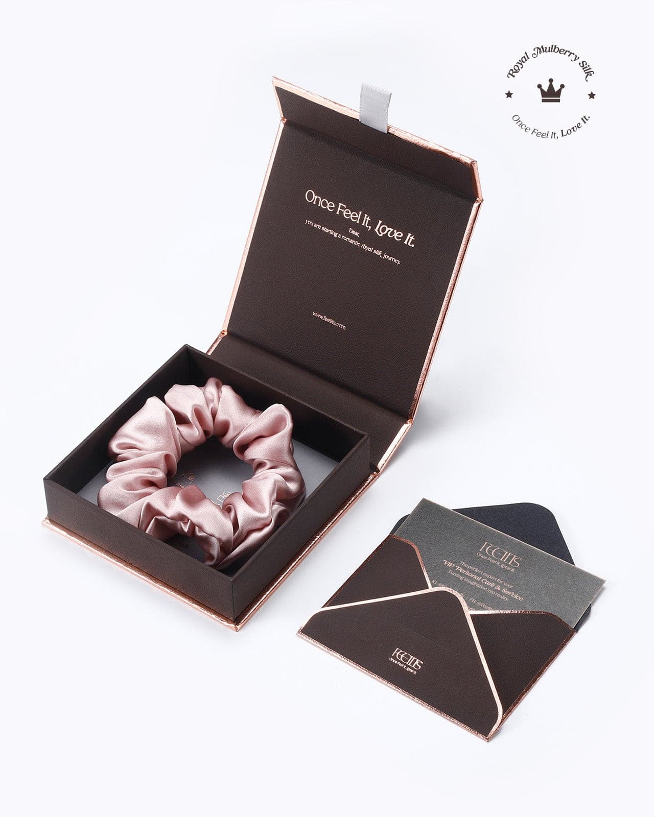 FEELITS 100% Royal Mulberry Silk. Natural Care Hair Scrunchies- Padma Pink - FEELITS