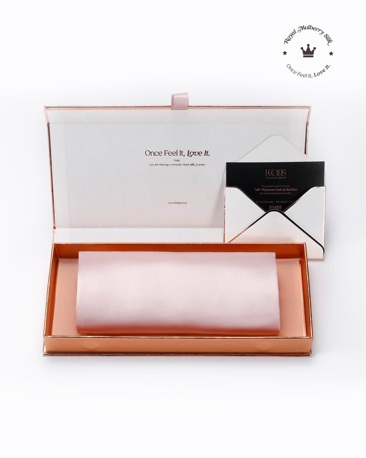 FEELITS SD01 22-Momme Royal Mulberry Silk Pillowcase – Padma Pink, Envelope Closure & Beauty Sleep Comfort - FEELITS