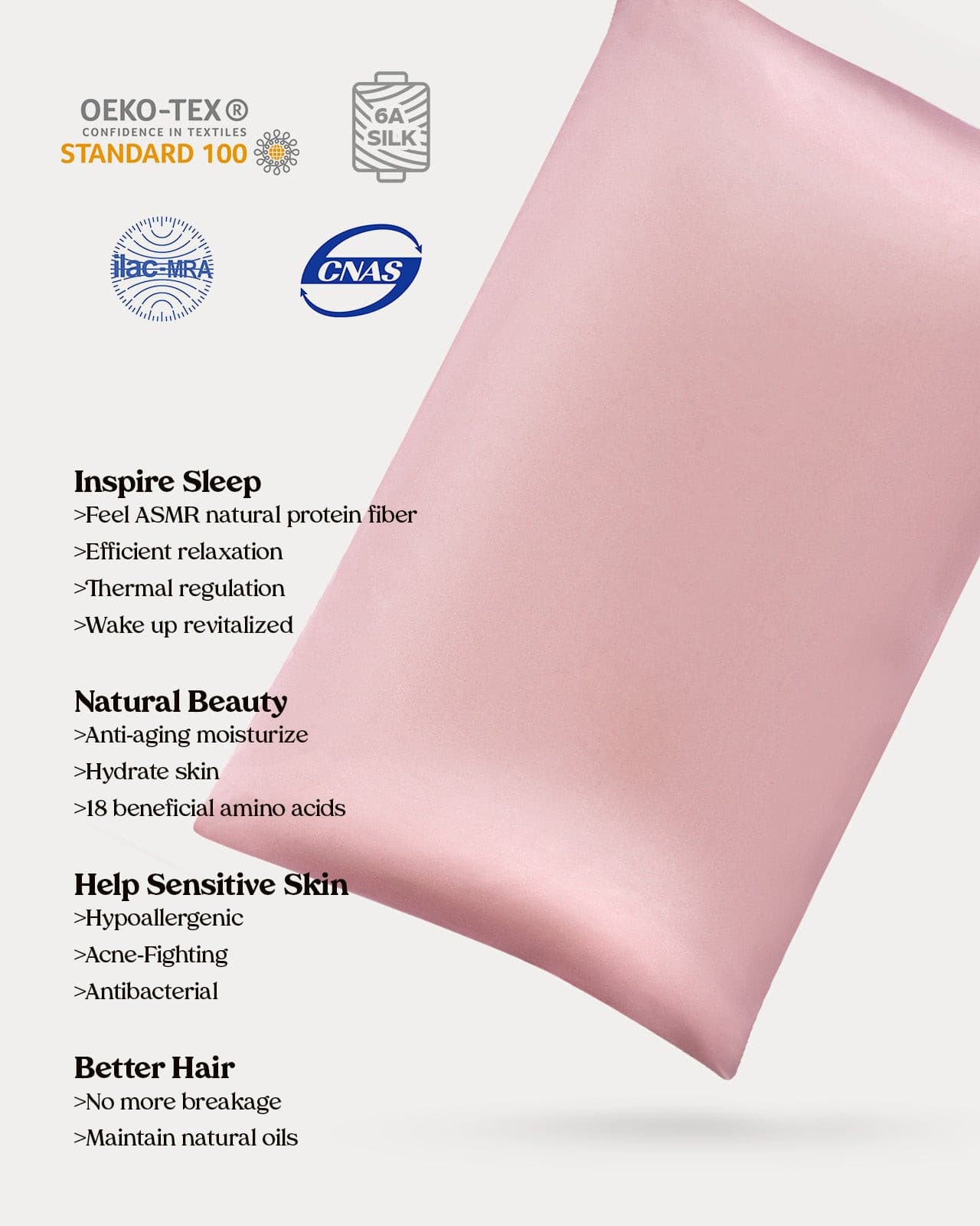 FEELITS SD01 22-Momme Royal Mulberry Silk Pillowcase – Padma Pink, Envelope Closure & Beauty Sleep Comfort - FEELITS