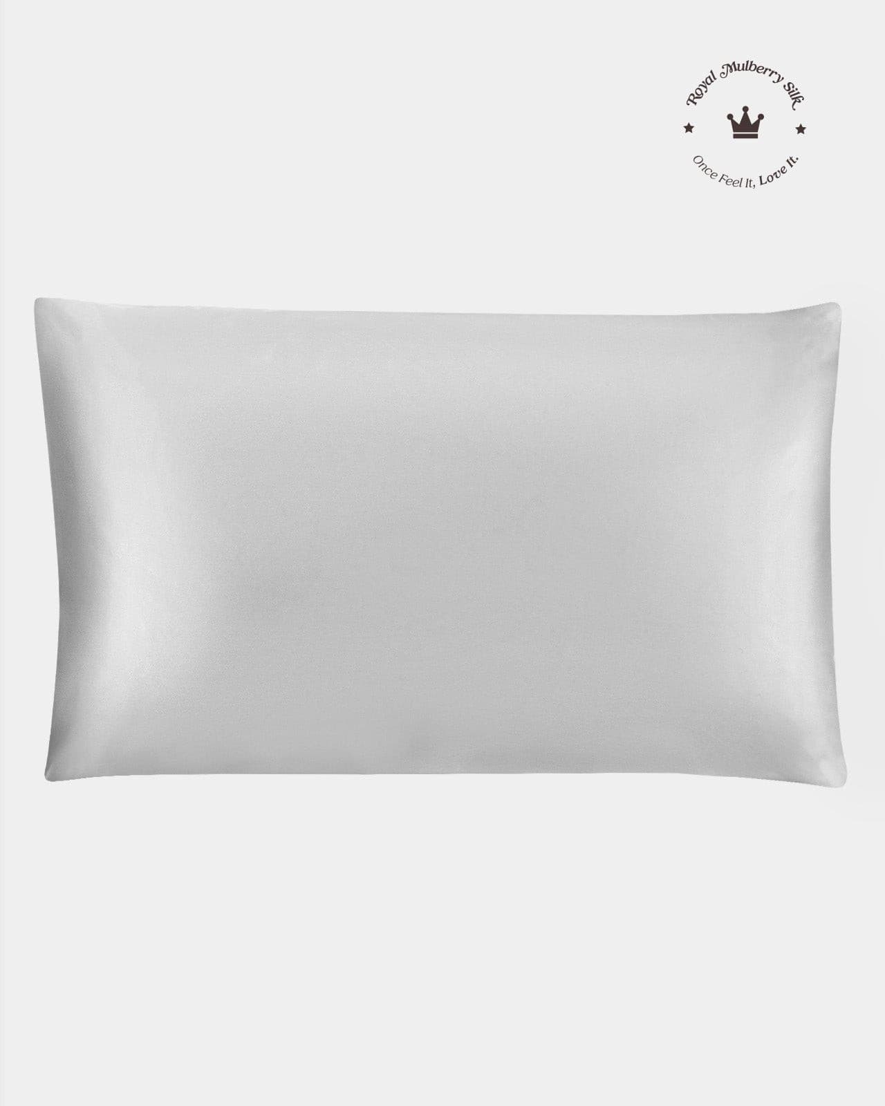 FEELITS SD01 22-Momme Royal Mulberry Silk Pillowcase – Silver Grey, Envelope Closure & Beauty Sleep Comfort - FEELITS