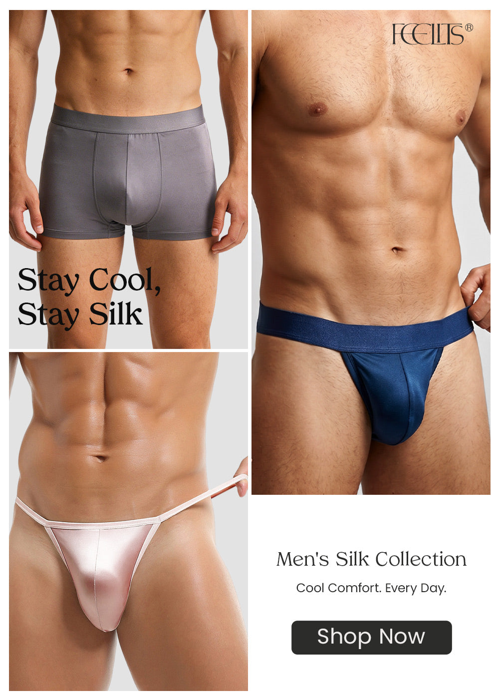 FEELITS mulberry silk underwear and sleepwear homepage image | FEELITS