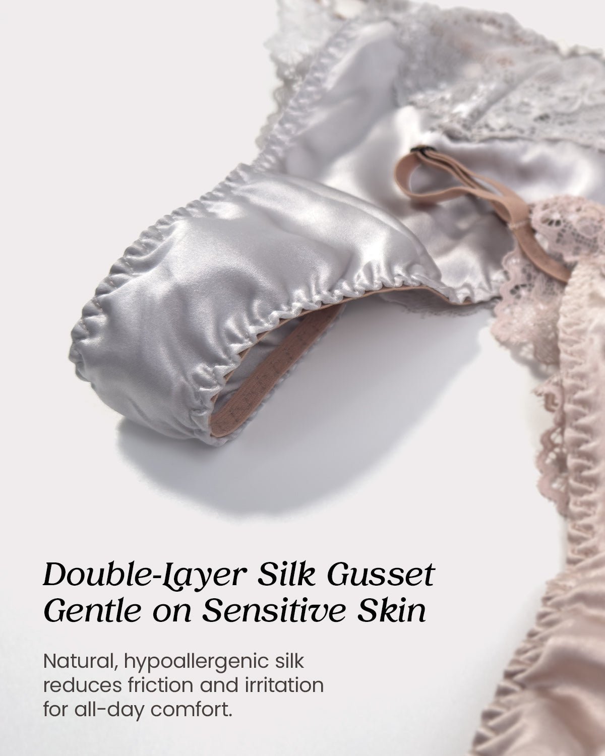 FEELITS TH03 Silk G-String Panties – 100% Mulberry Silk, Adjustable Side Ties - FEELITS