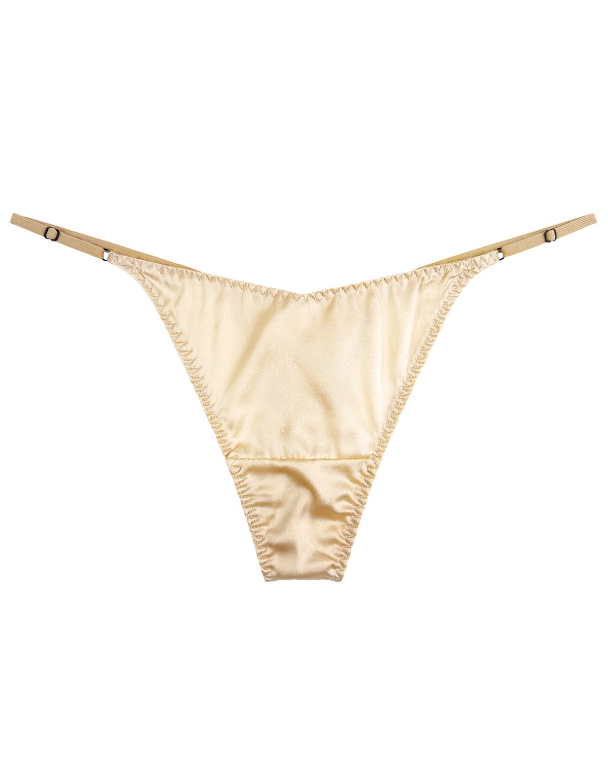 FEELITS TH01 Silk V-Front G-String Panties – 100% Mulberry Silk, Adjustable Ties - FEELITS