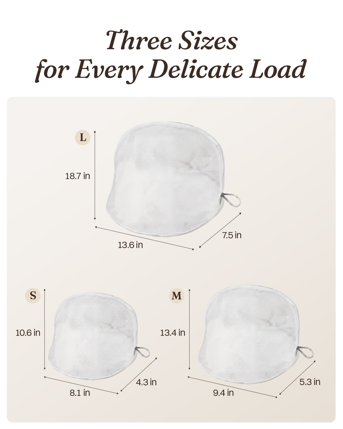 AC04 small, medium and large laundry bag dimensions | FEELITS