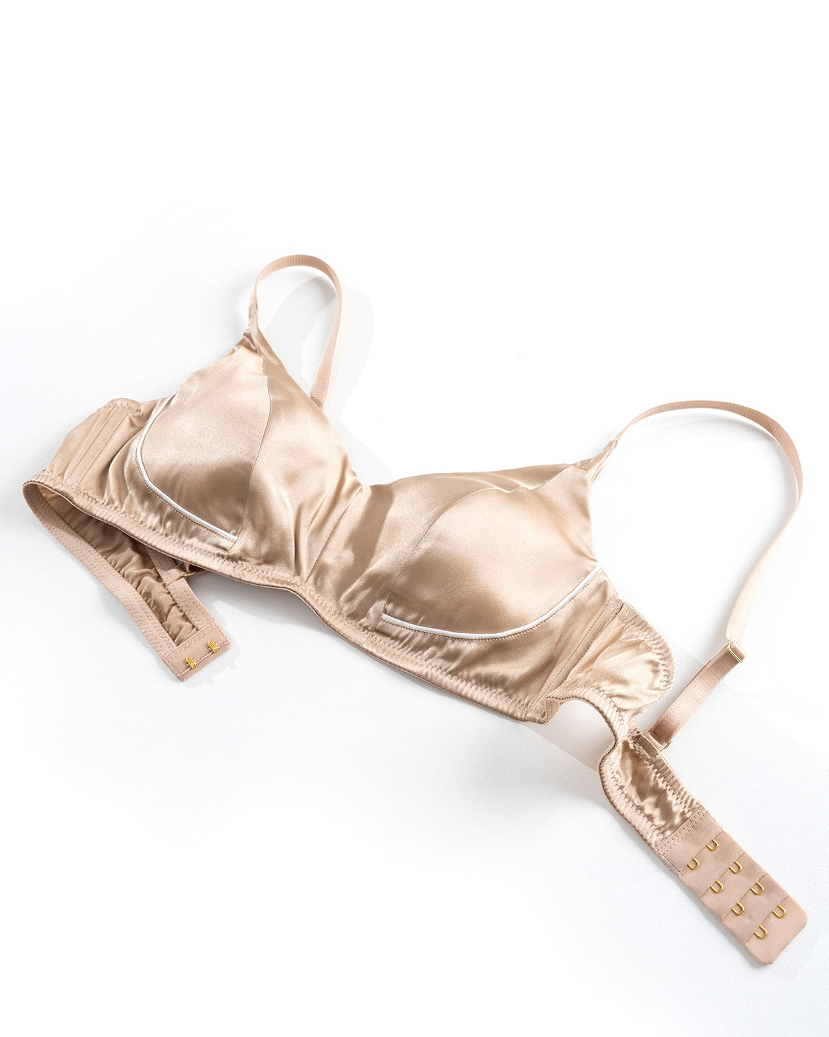 BRA14 silk lace bralette fit view in 22 momme mulberry silk | FEELITS