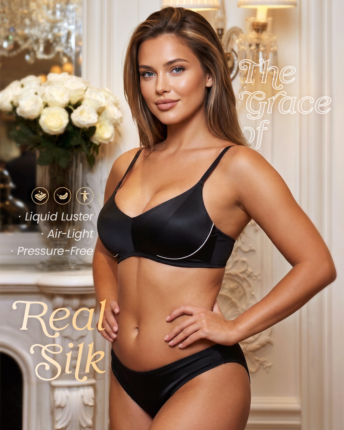 BRA14 mulberry silk bralette lace side panel detail | FEELITS
