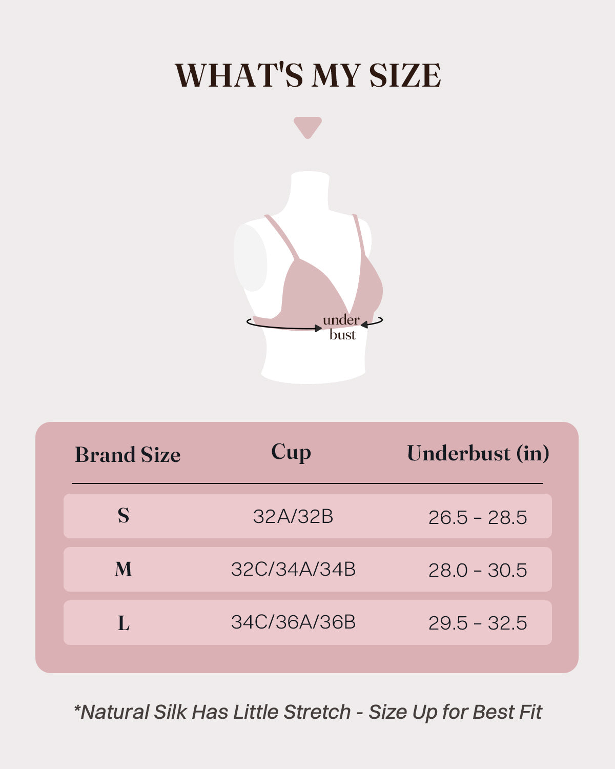 FEELITS BRA15 updated size guide