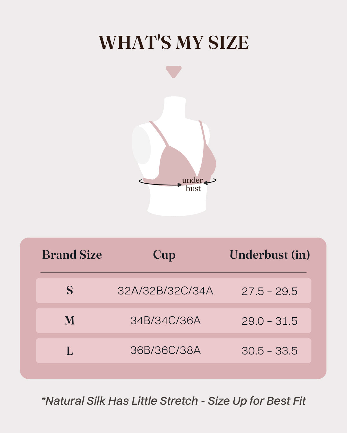 FEELITS BRA16 updated size guide