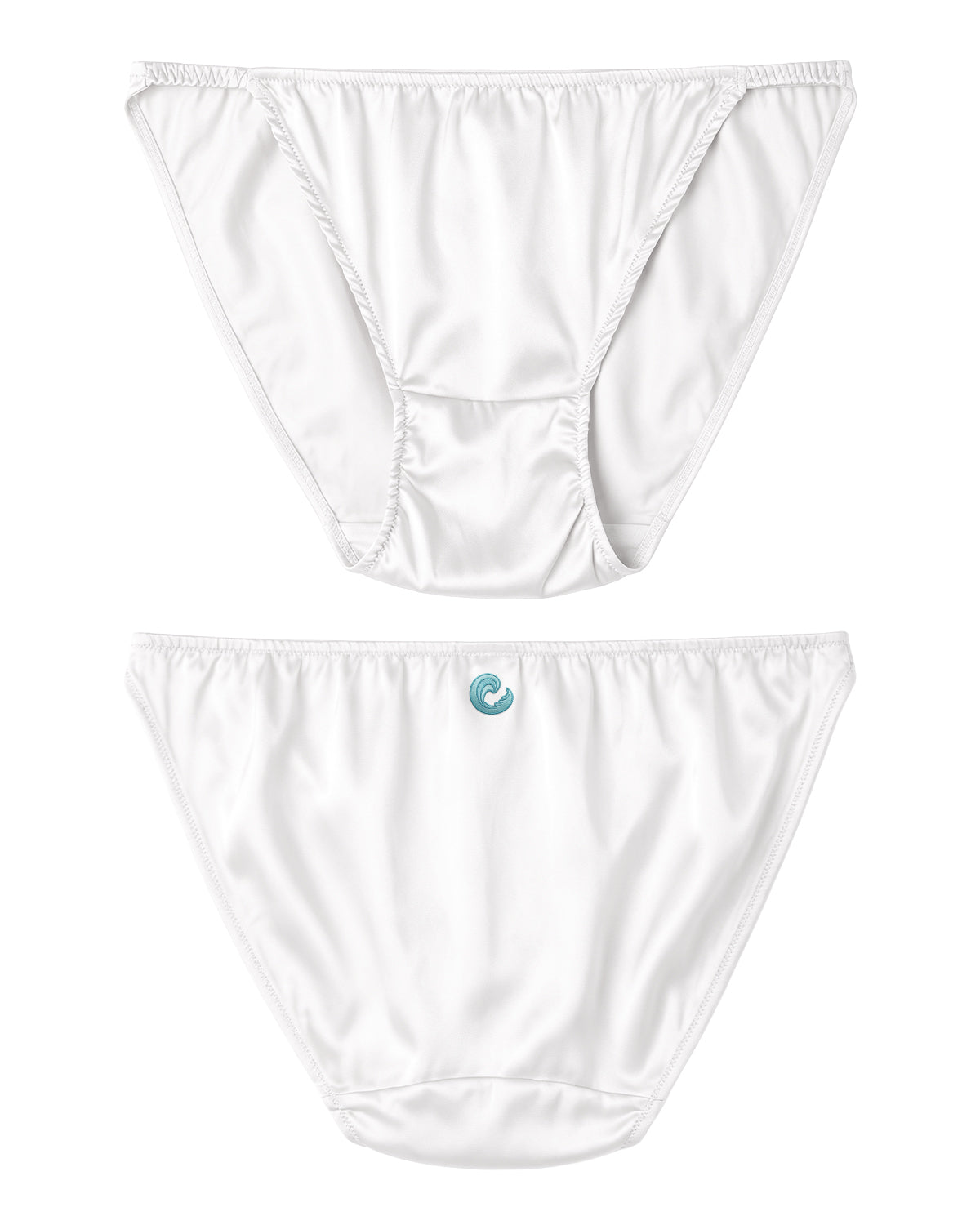 FEELITS KN06 Embroidered Silk String Bikini Panties – 100% Mulberry Silk, Ocean-Inspired Motifs