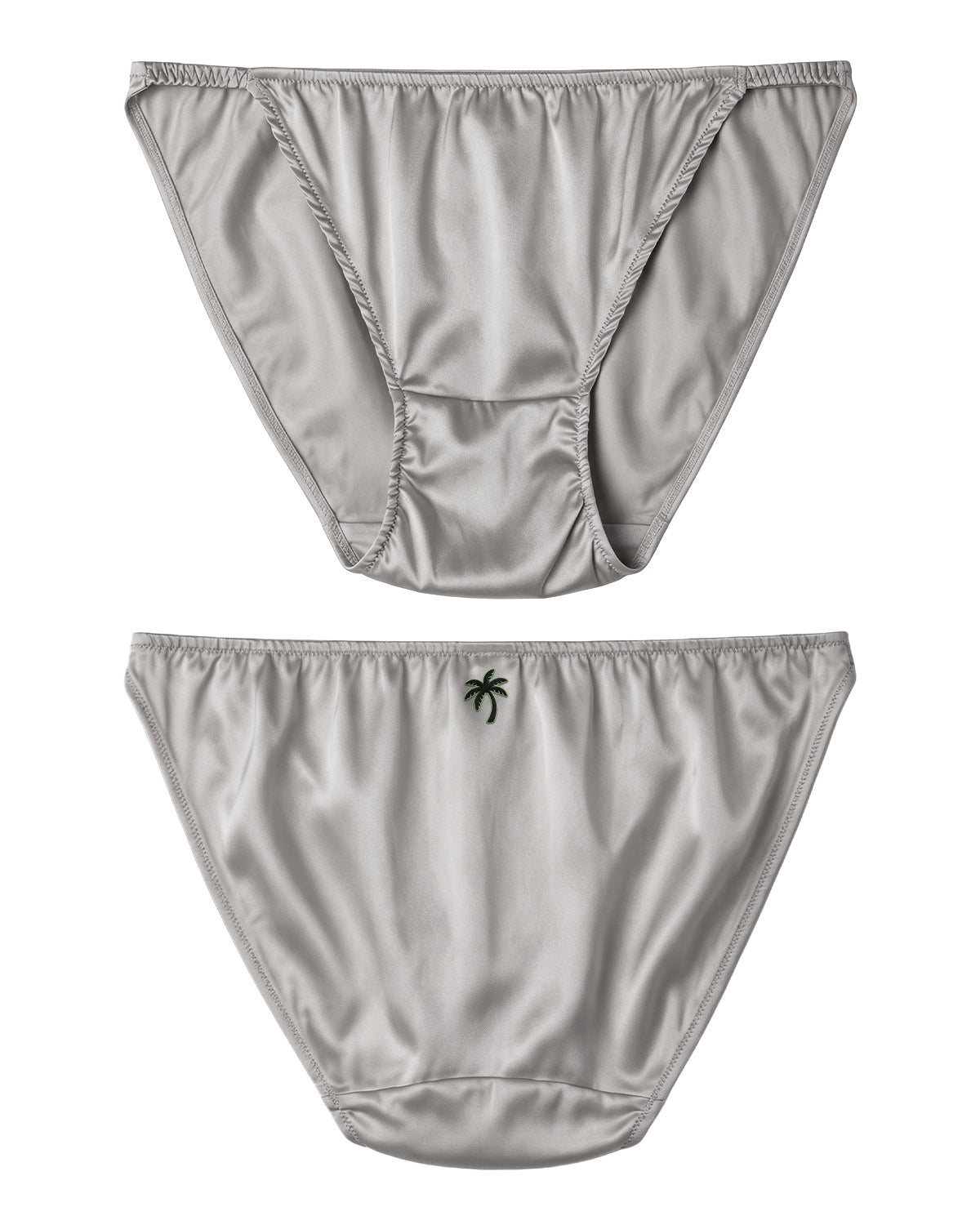 FEELITS KN06 Embroidered Silk String Bikini Panties – 100% Mulberry Silk, Ocean-Inspired Motifs