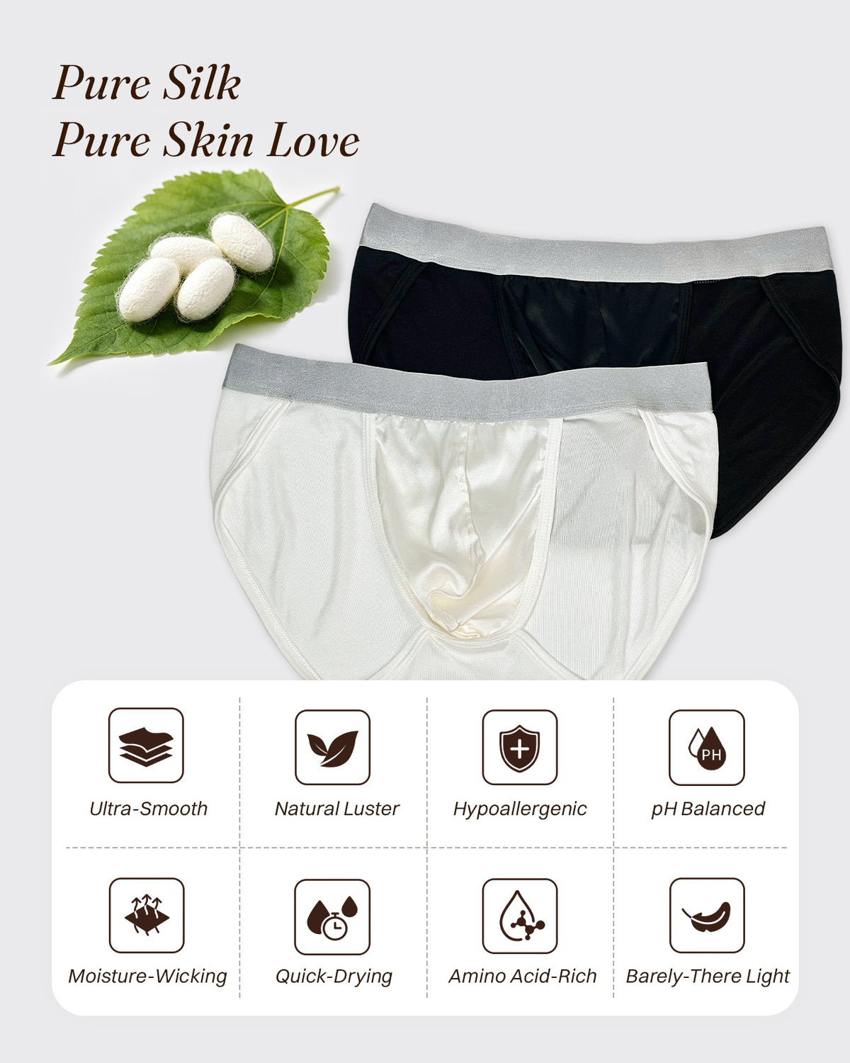 KNM02 men's silk tanga briefs benefits and color guide | FEELITS