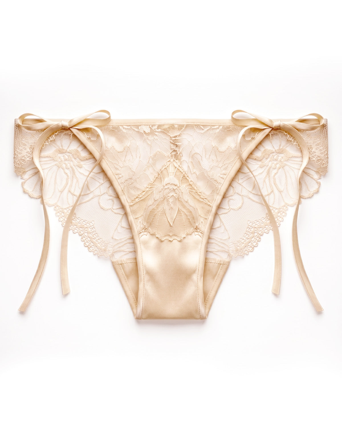 YF06 Damen-Bikini-Slip aus Seide - Spitzendetail | FEELITS