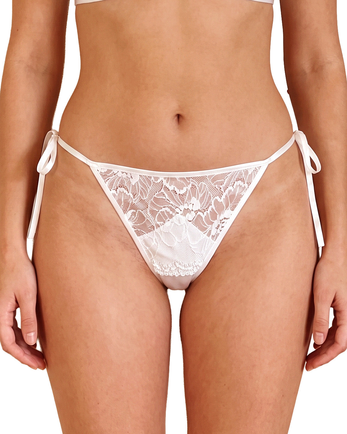 YF06 Damen-Bikini-Slip aus Maulbeerseide - Spitzendetail | FEELITS