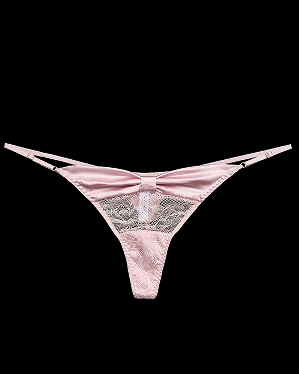 FEELITS SPA52 Mulberry Silk Adjustable Lace-Strap Thong – Low-Rise, Seamless & No-Show Fit - FEELITS