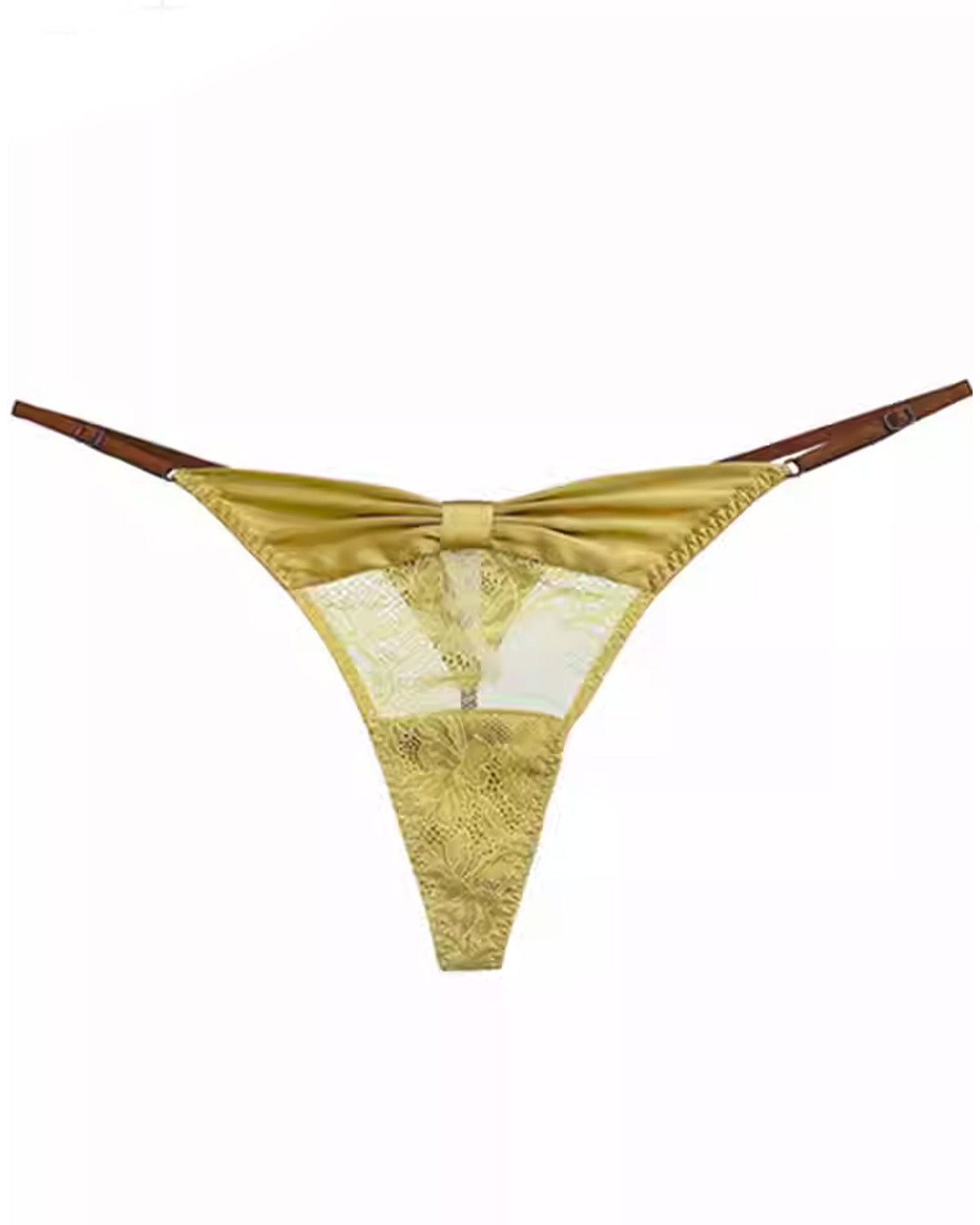FEELITS SPA52 Mulberry Silk Adjustable Lace-Strap Thong – Low-Rise, Seamless & No-Show Fit - FEELITS