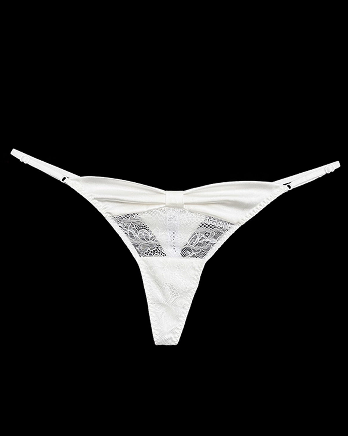 FEELITS SPA52 Mulberry Silk Adjustable Lace-Strap Thong – Low-Rise, Seamless & No-Show Fit - FEELITS