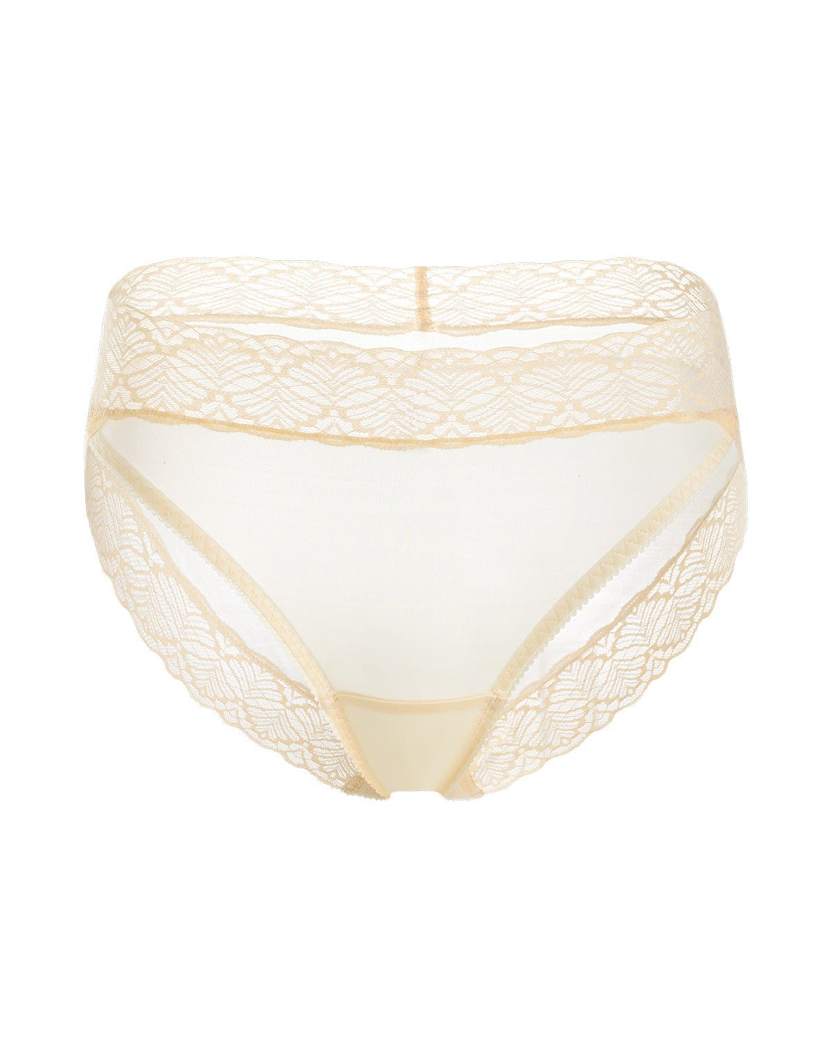 FEELITS KN19 High-Rise Silk Lace Bikini Briefs – 100% 6A Mulberry Silk, Breathable & Quick-Dry - FEELITS